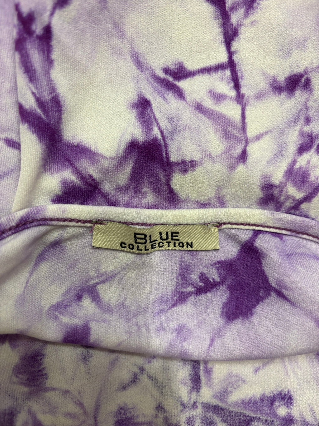 Lilla Hvit Tie Dye Halterneck Mini Kjole