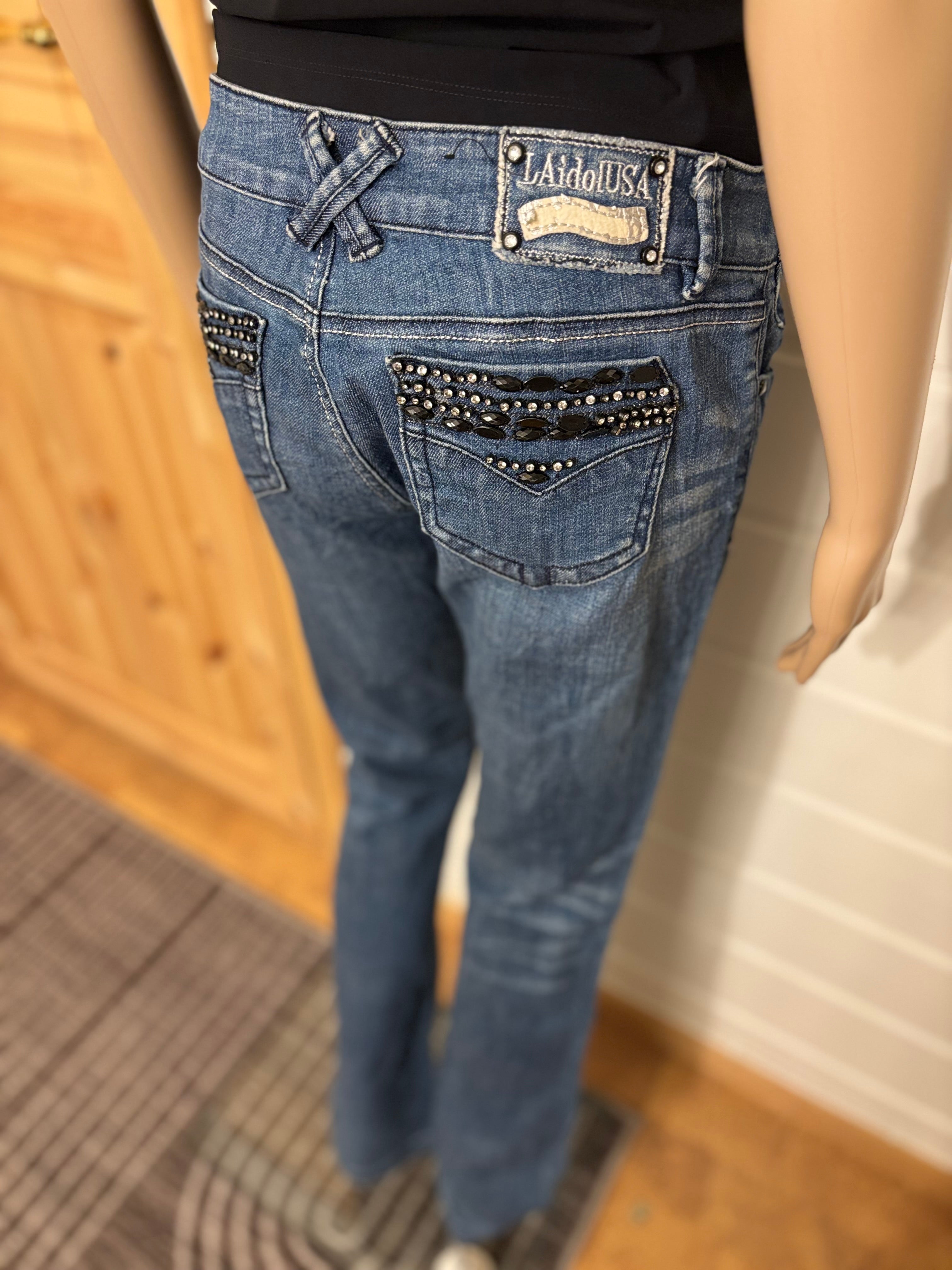 LA.IDOL Jeans Sleng Pyntede Lommer