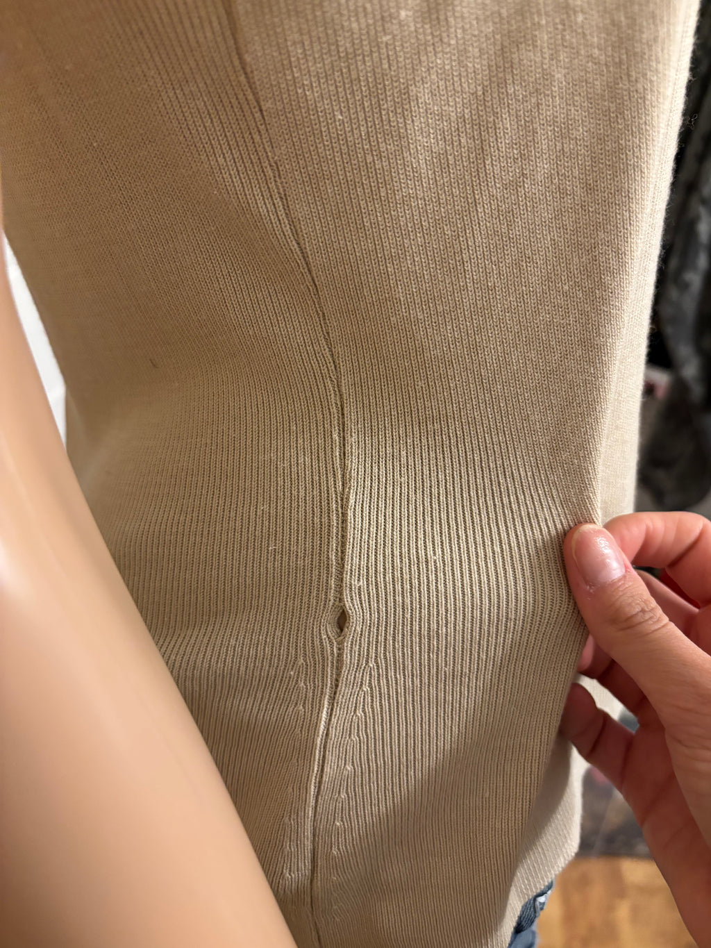 Beige Strikket Topp