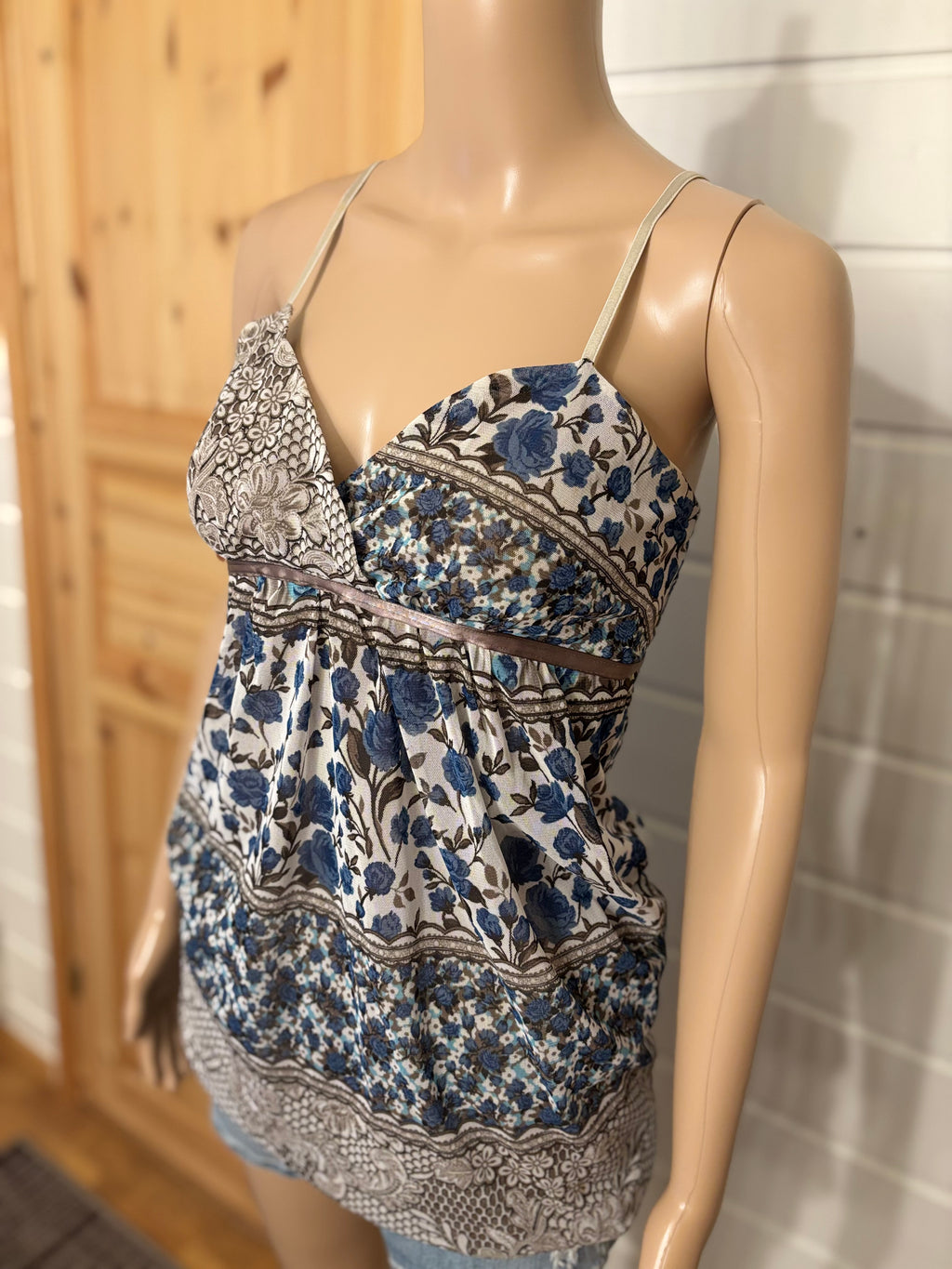 Mønstret Babydoll Topp