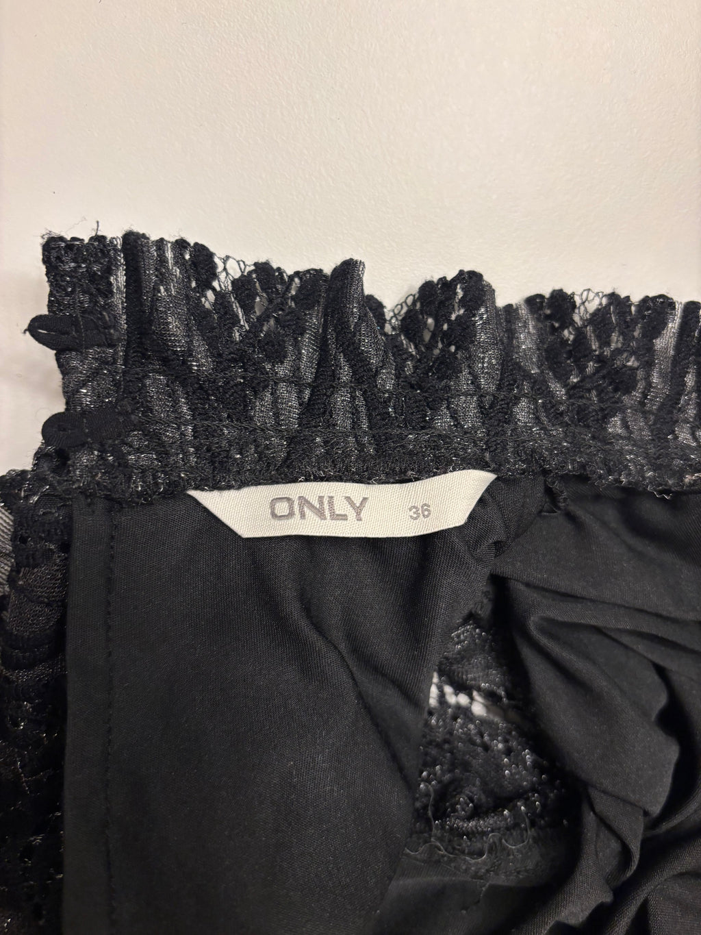 Svart Glitter Bluse