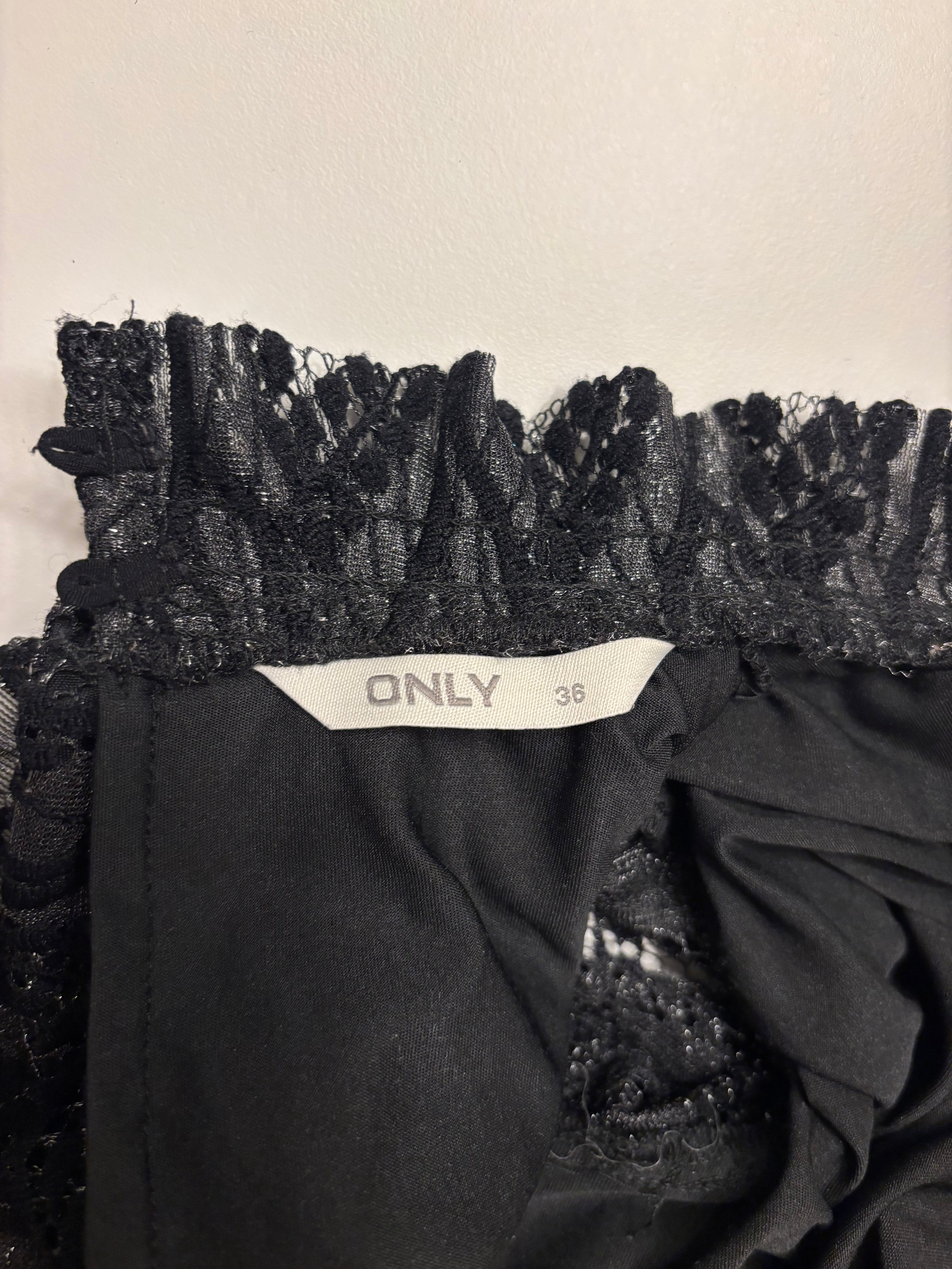 Svart Glitter Bluse