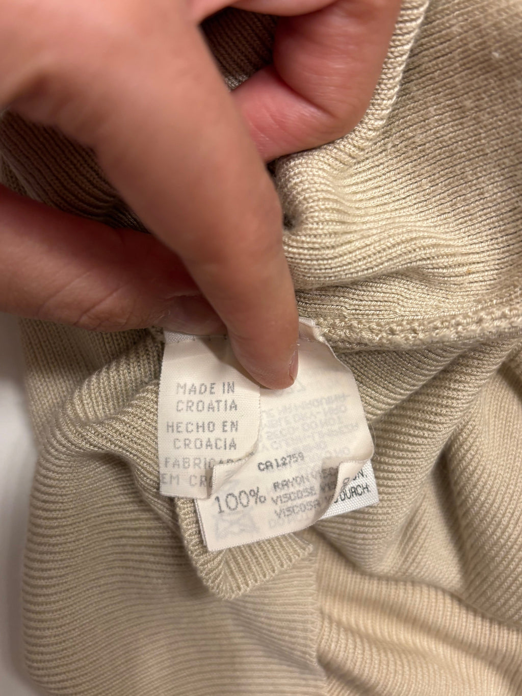 Beige Strikket Topp