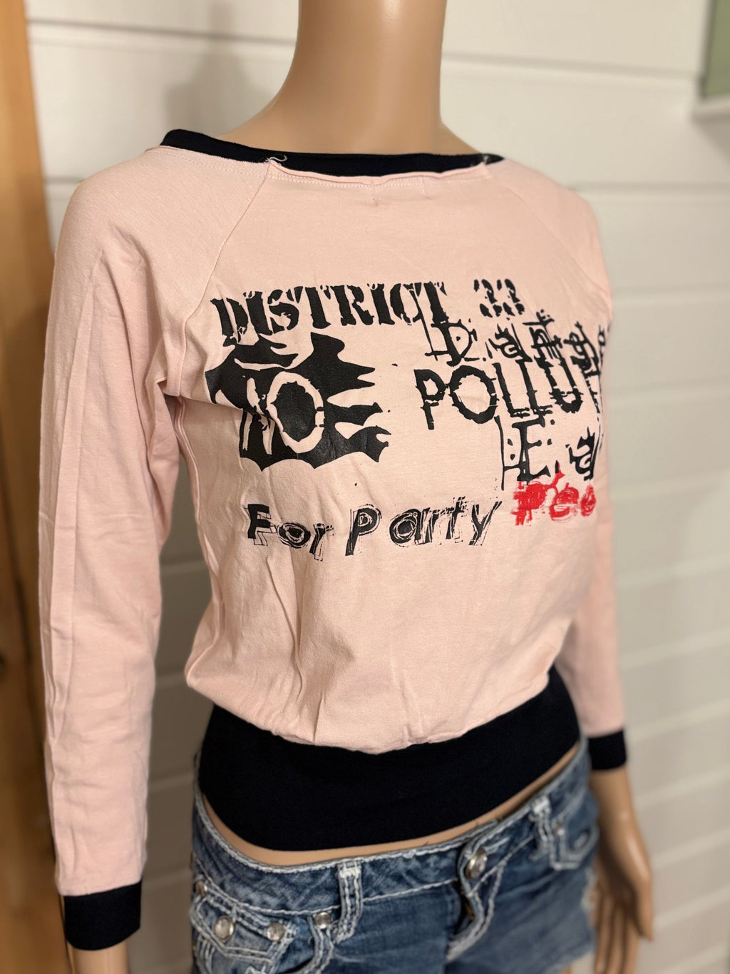 Rosa Y2K Langermet Topp
