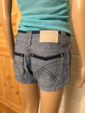 Y2K Denim Shorts Broderte Lommer