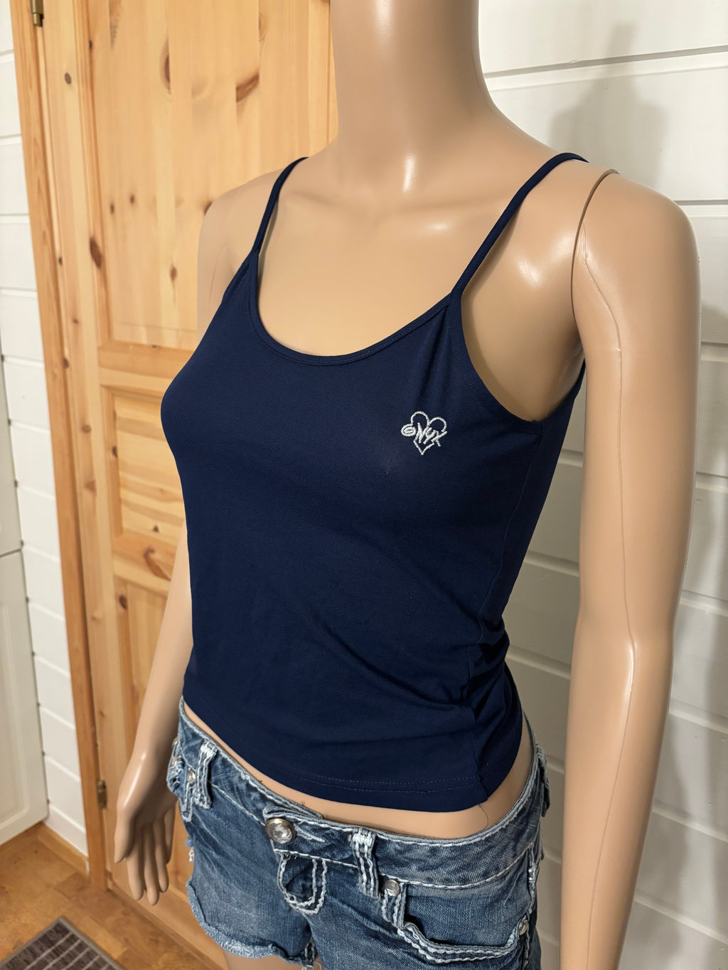 Mørkeblå Basic Mesh Topp