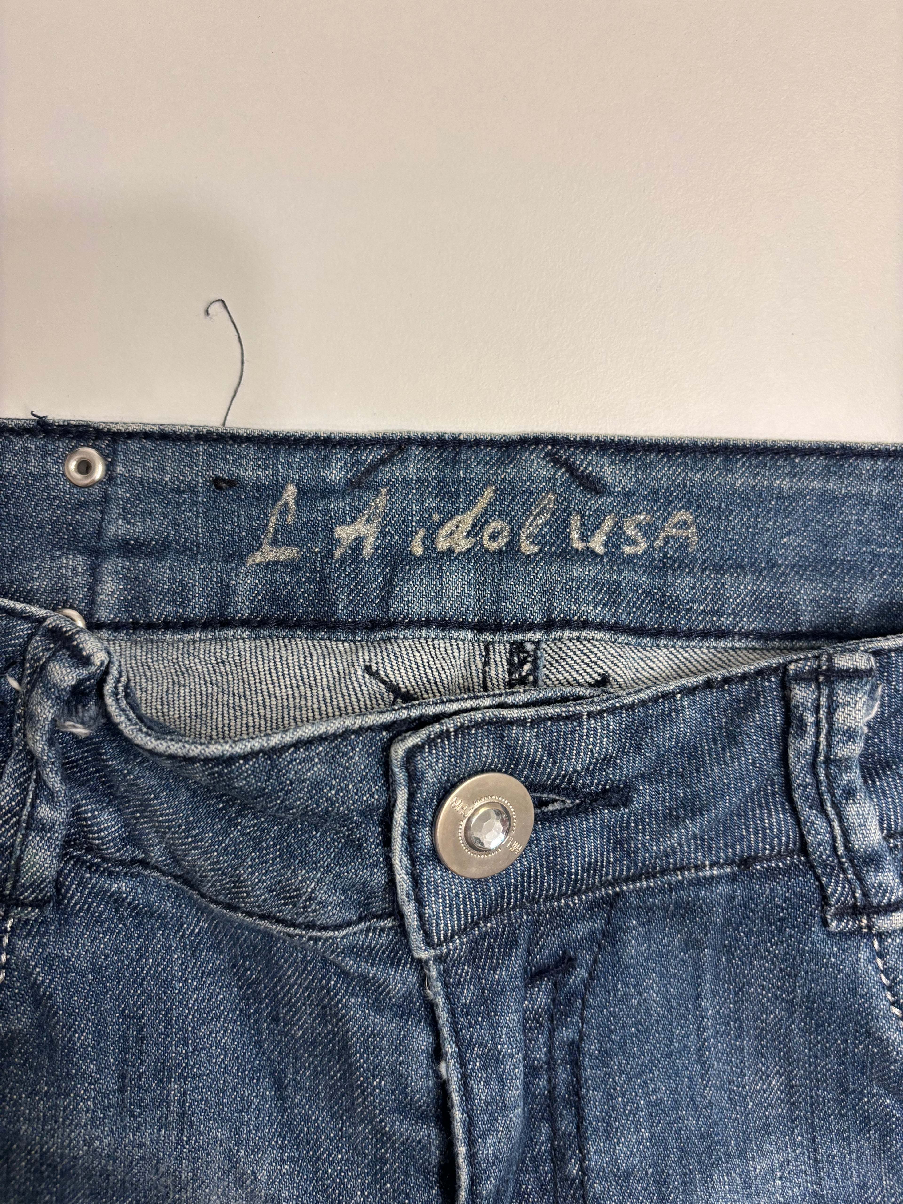 LA.IDOL Jeans Sleng Pyntede Lommer