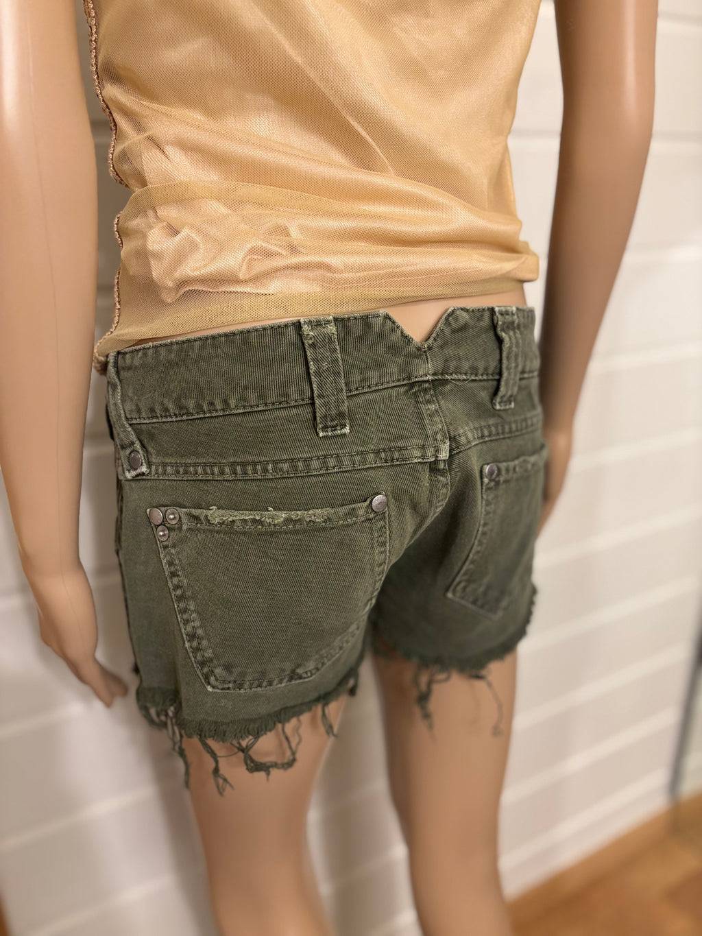 Grønn Denim Shorts