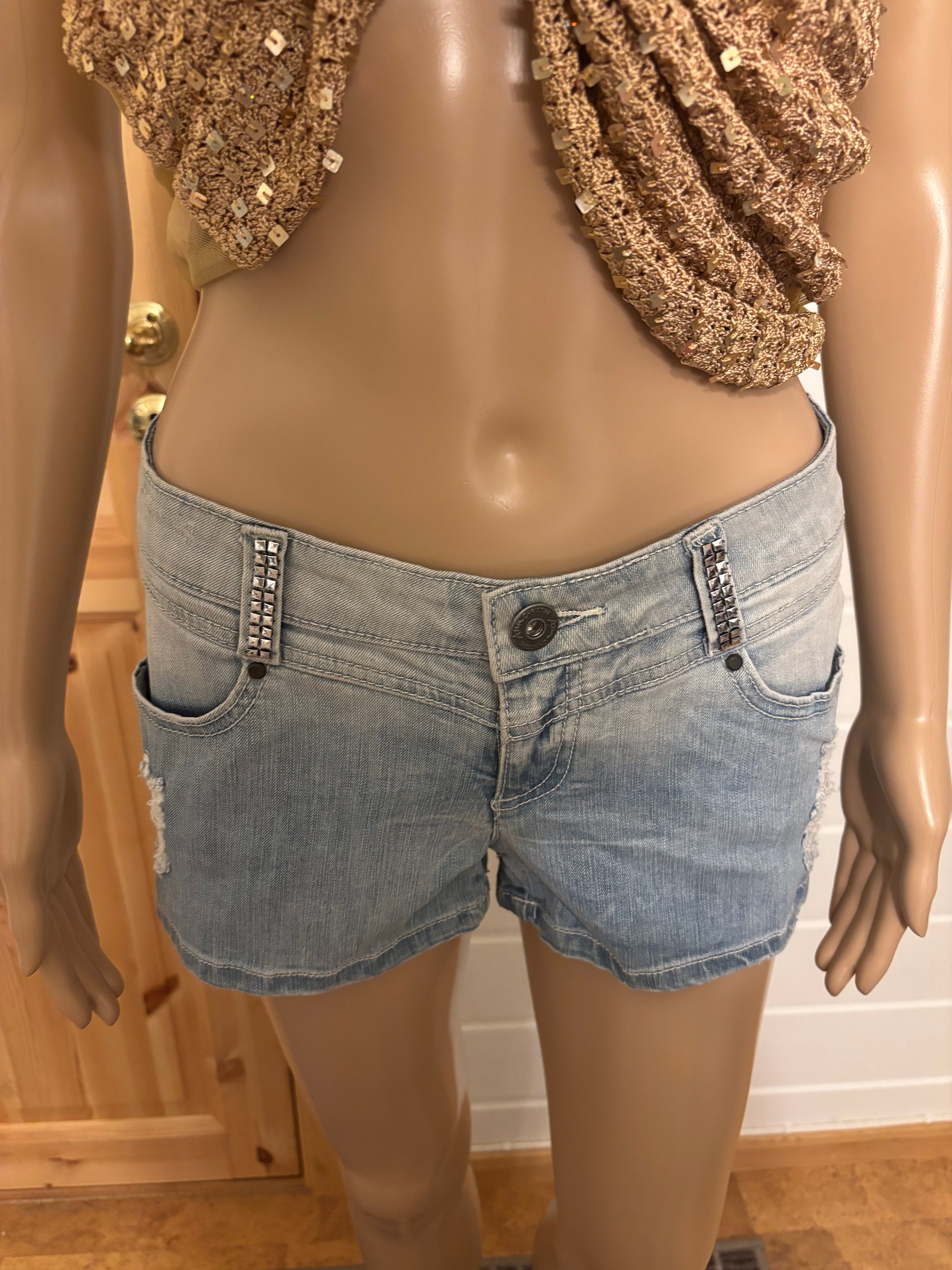 Y2K Lyseblå Denim Shorts