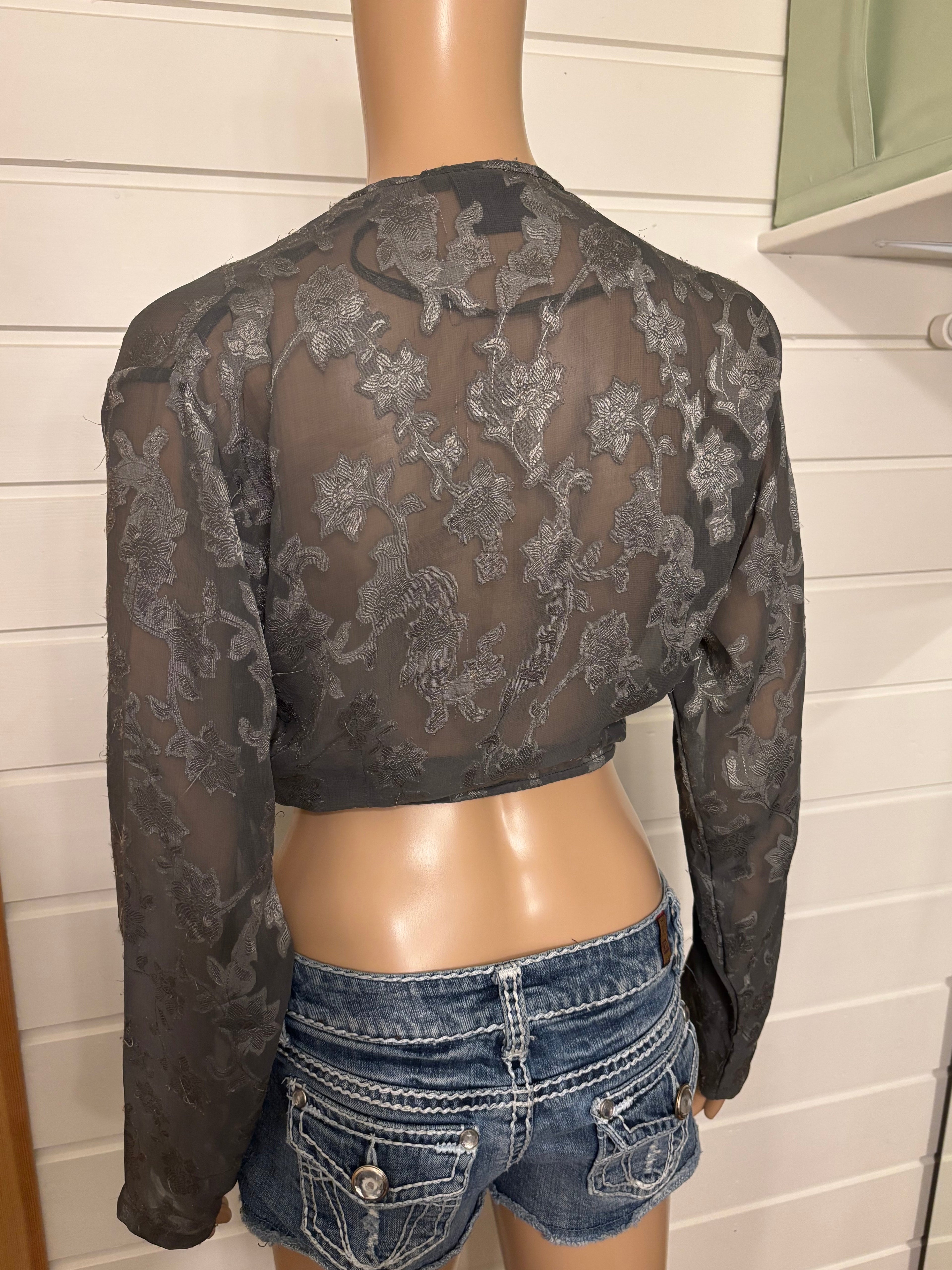Grå Mesh Bolero