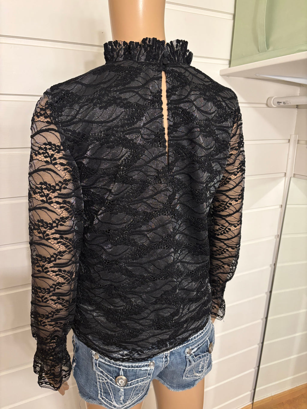 Svart Glitter Bluse