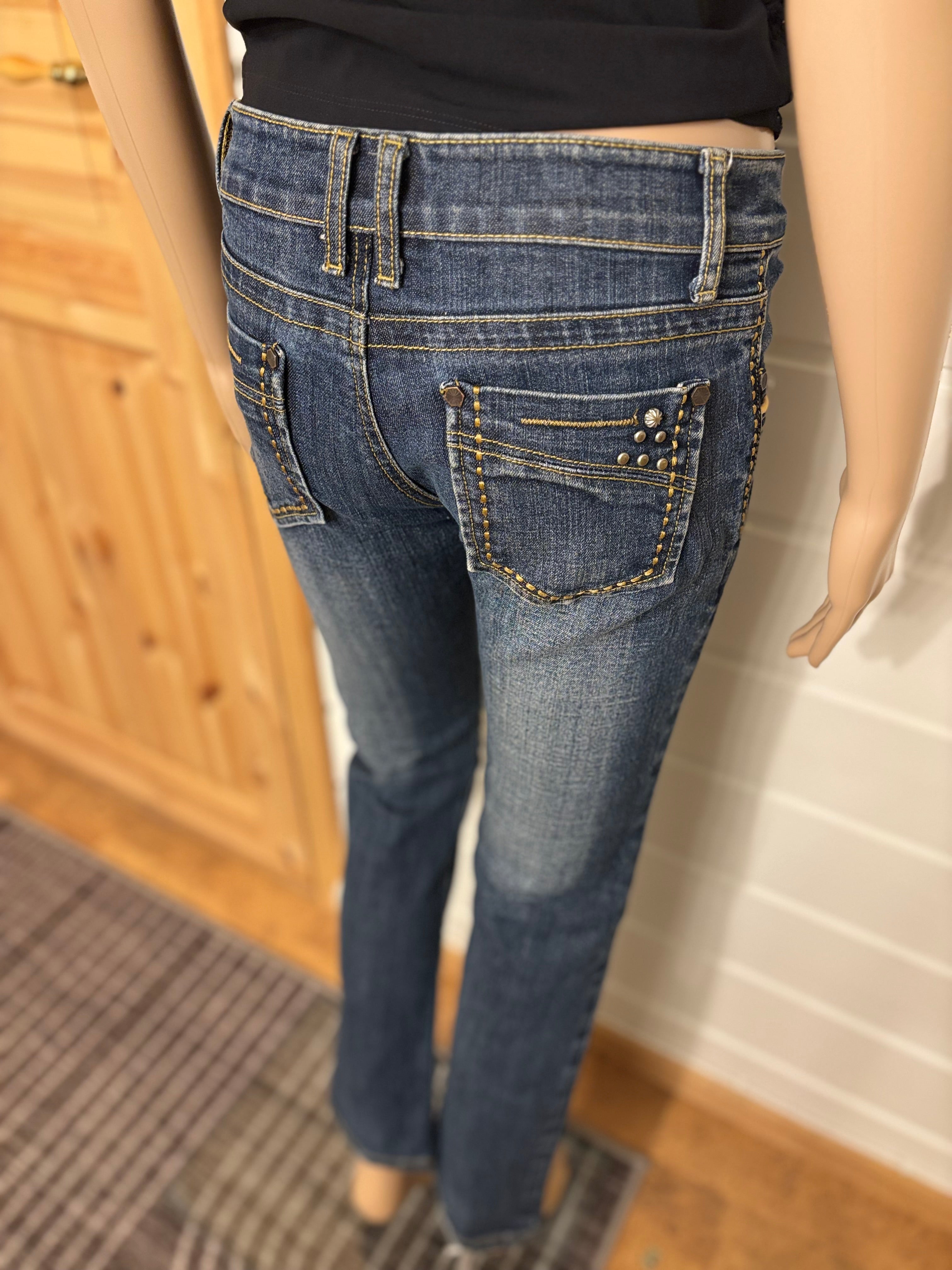 Vintage Jeans Straight Pyntede Lommer