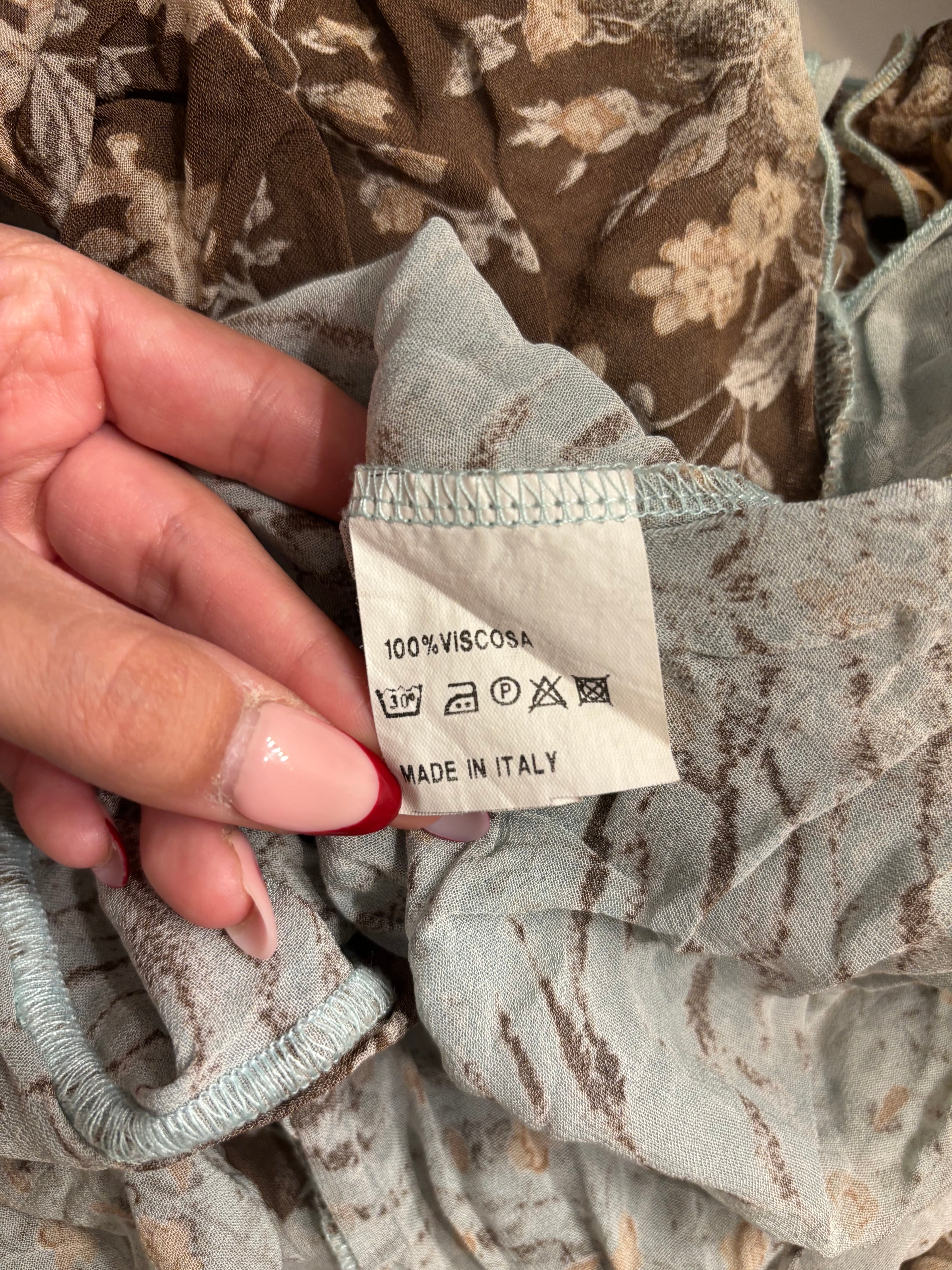 Mønstret Mesh Bluse