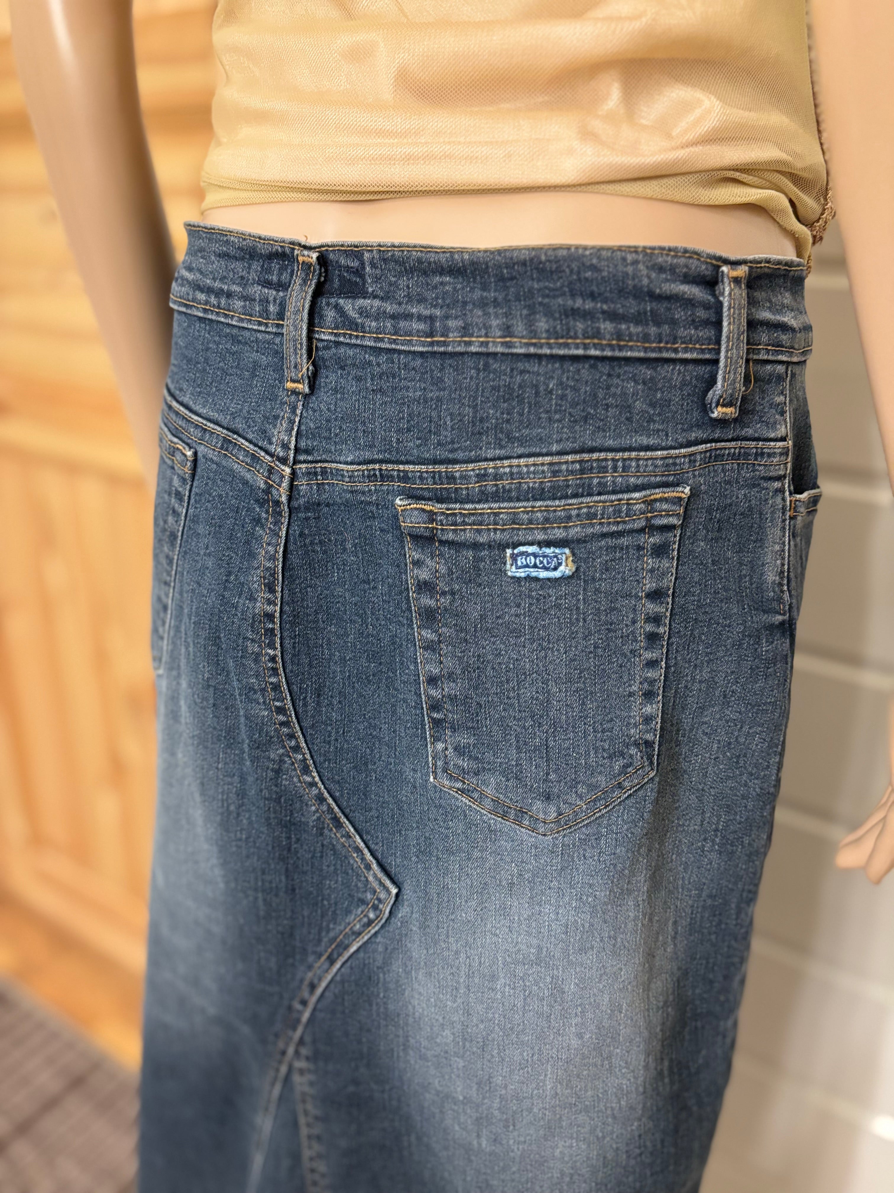 Midi Denim Skjørt
