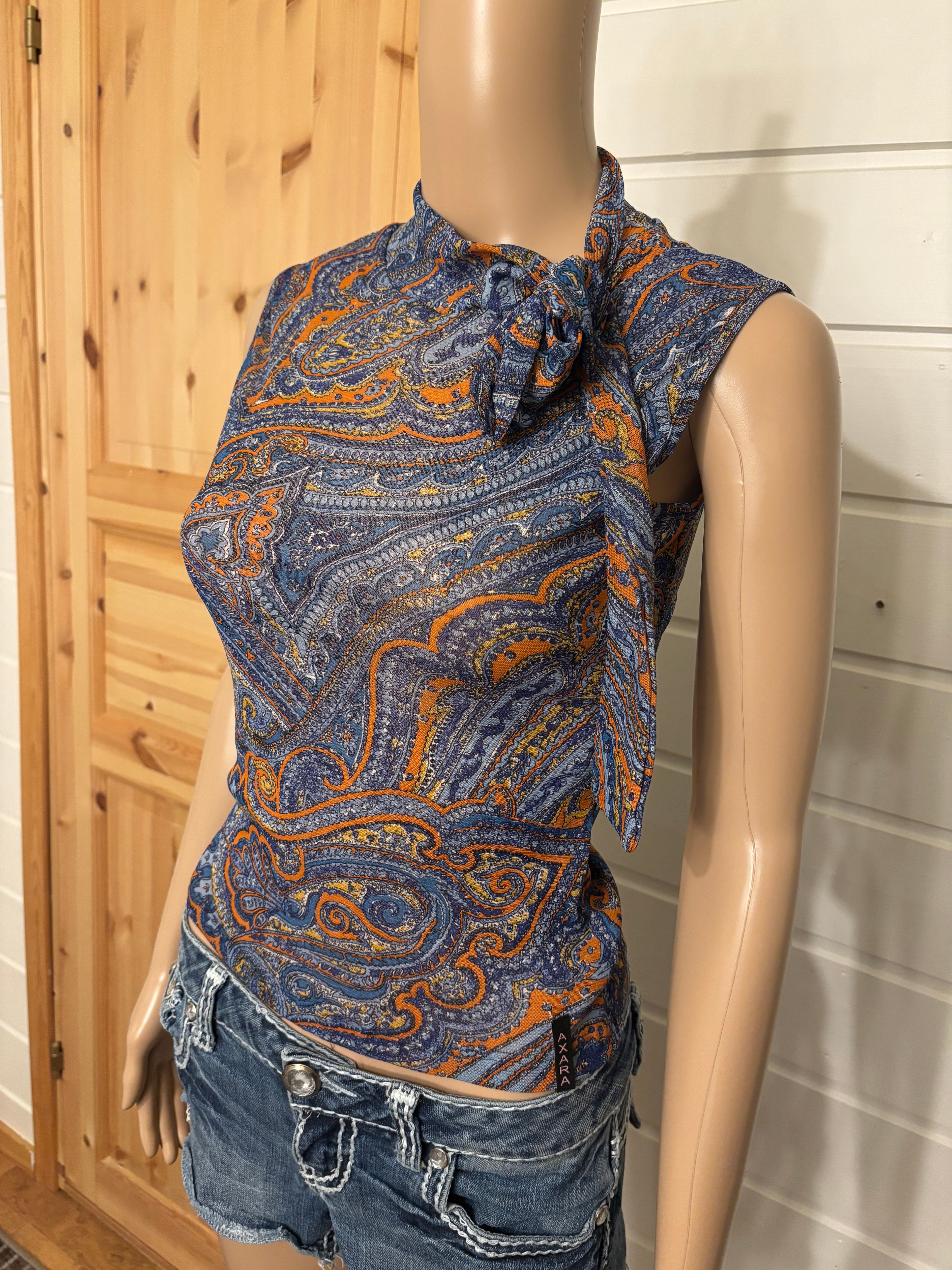 Mønstret Mesh Topp