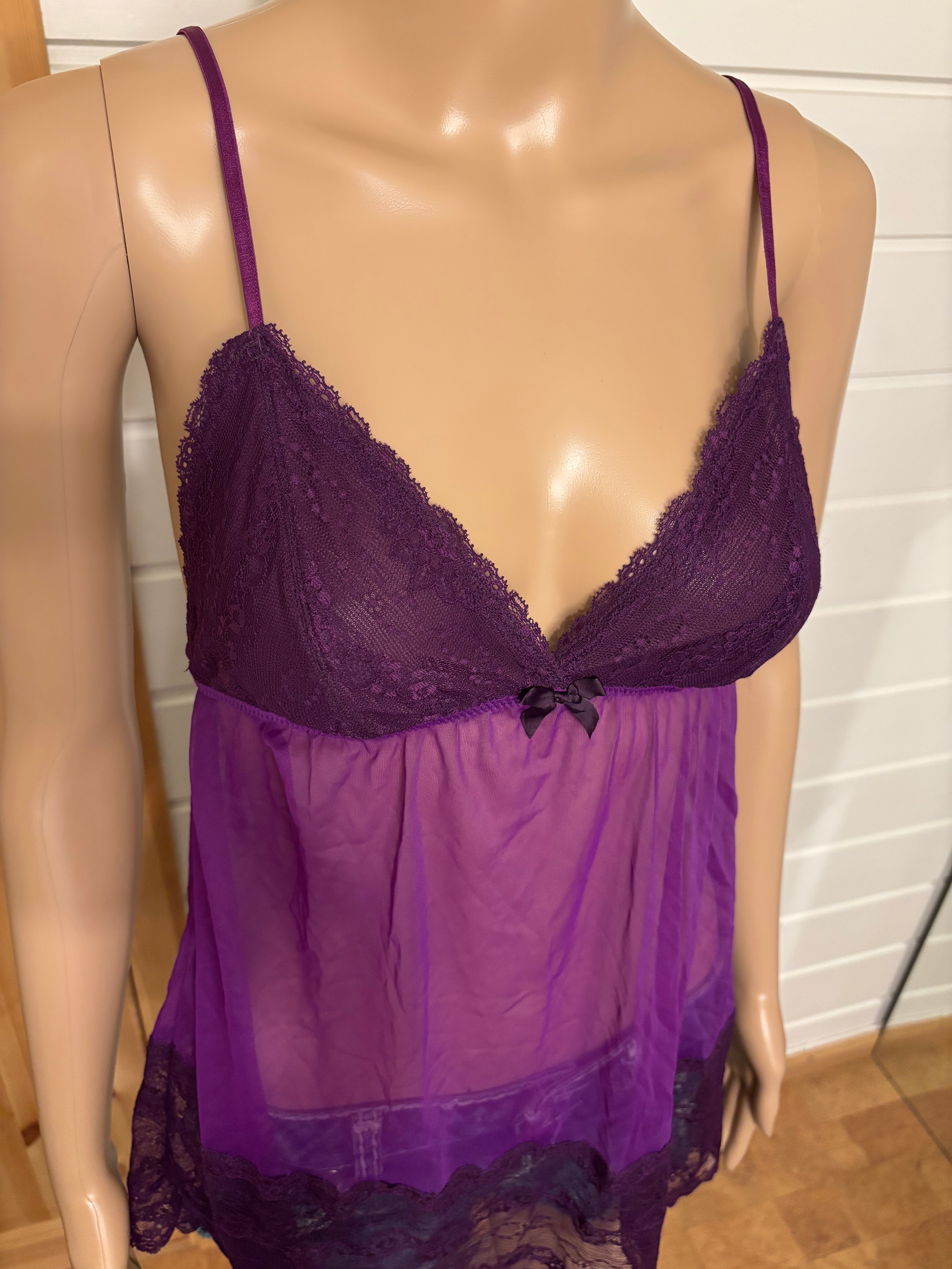 Mørkelilla Babydoll Topp