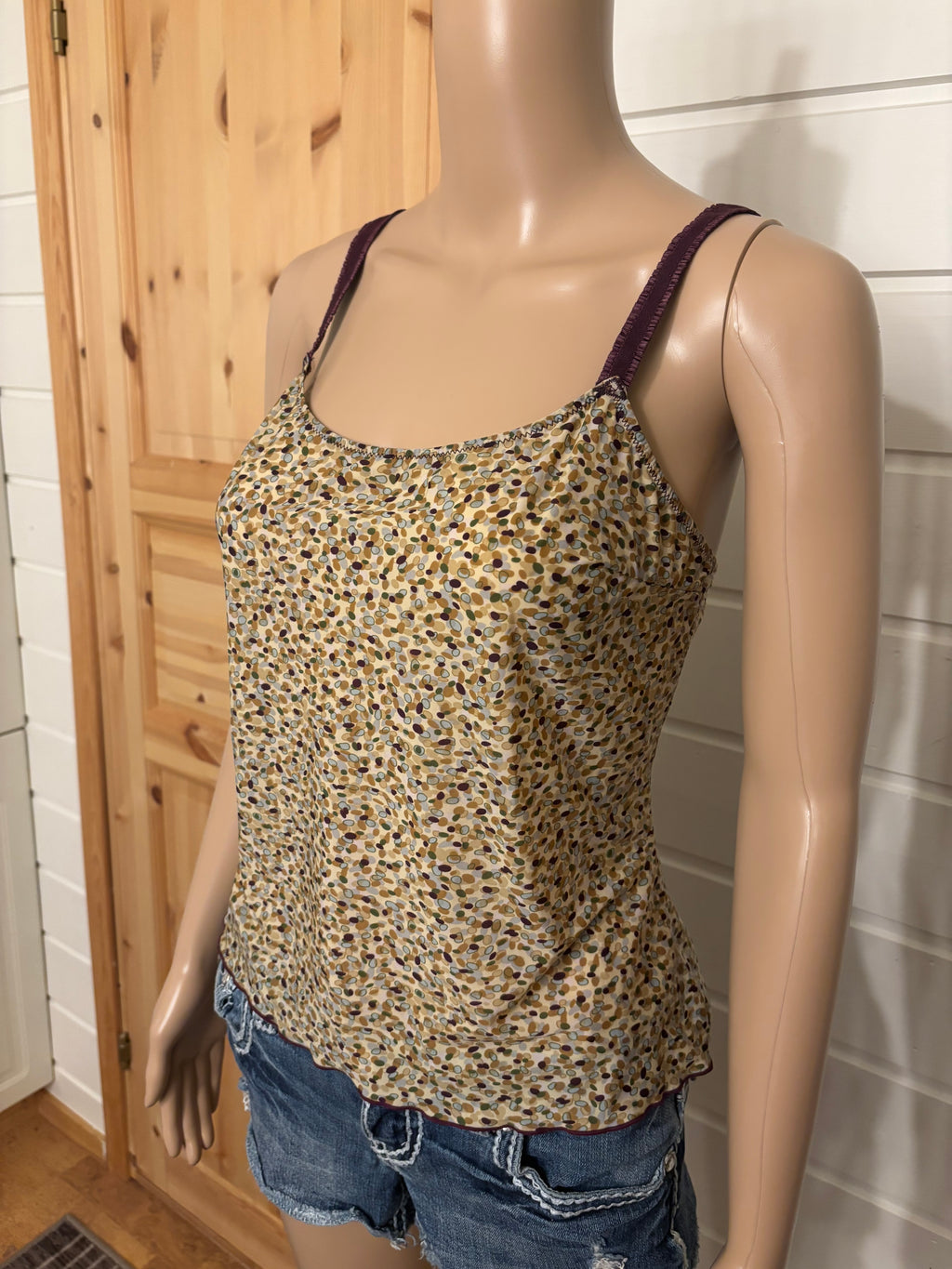 Beige Mønstret Topp