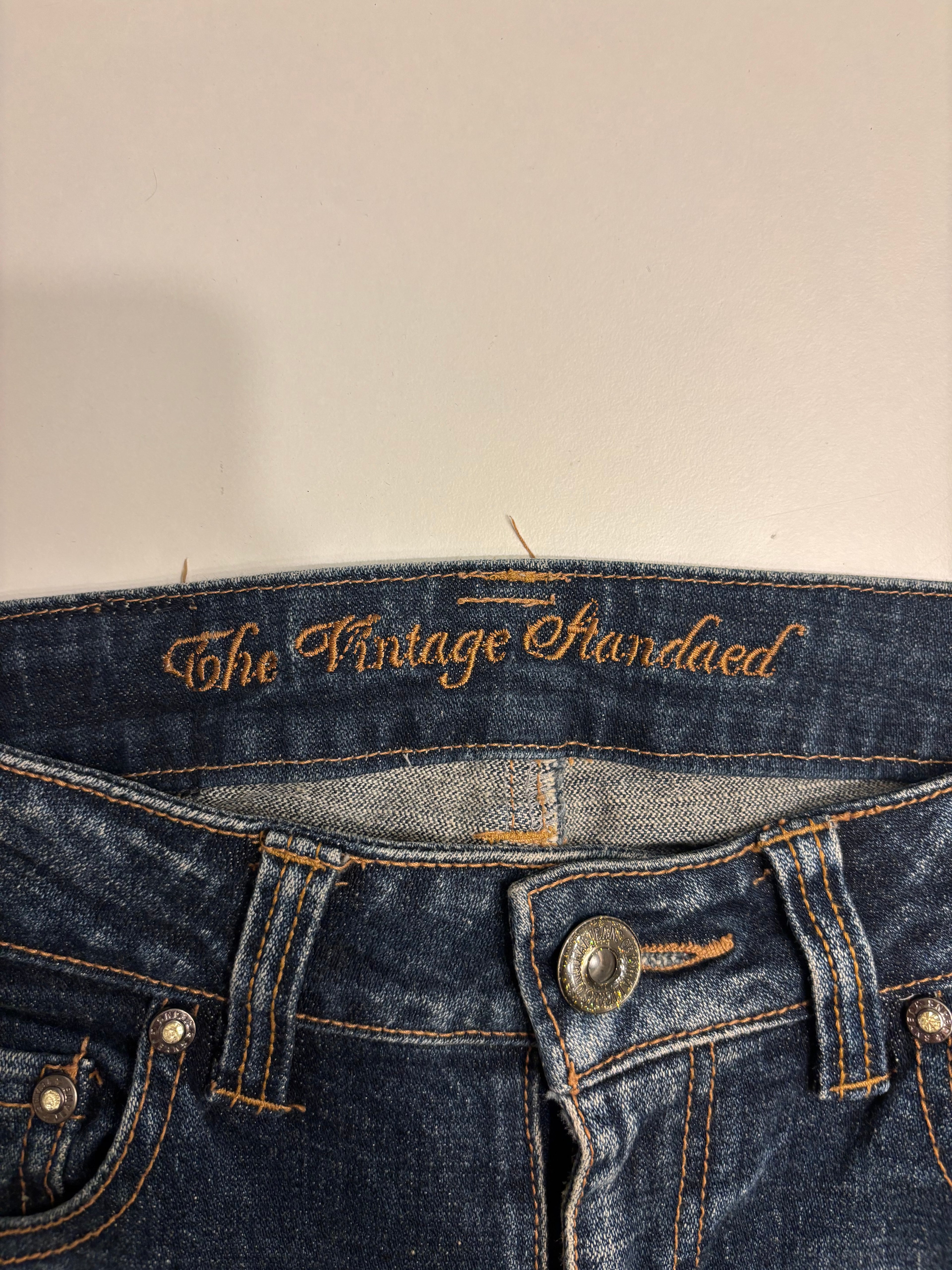 Vintage Jeans Sleng Pyntede Lommer