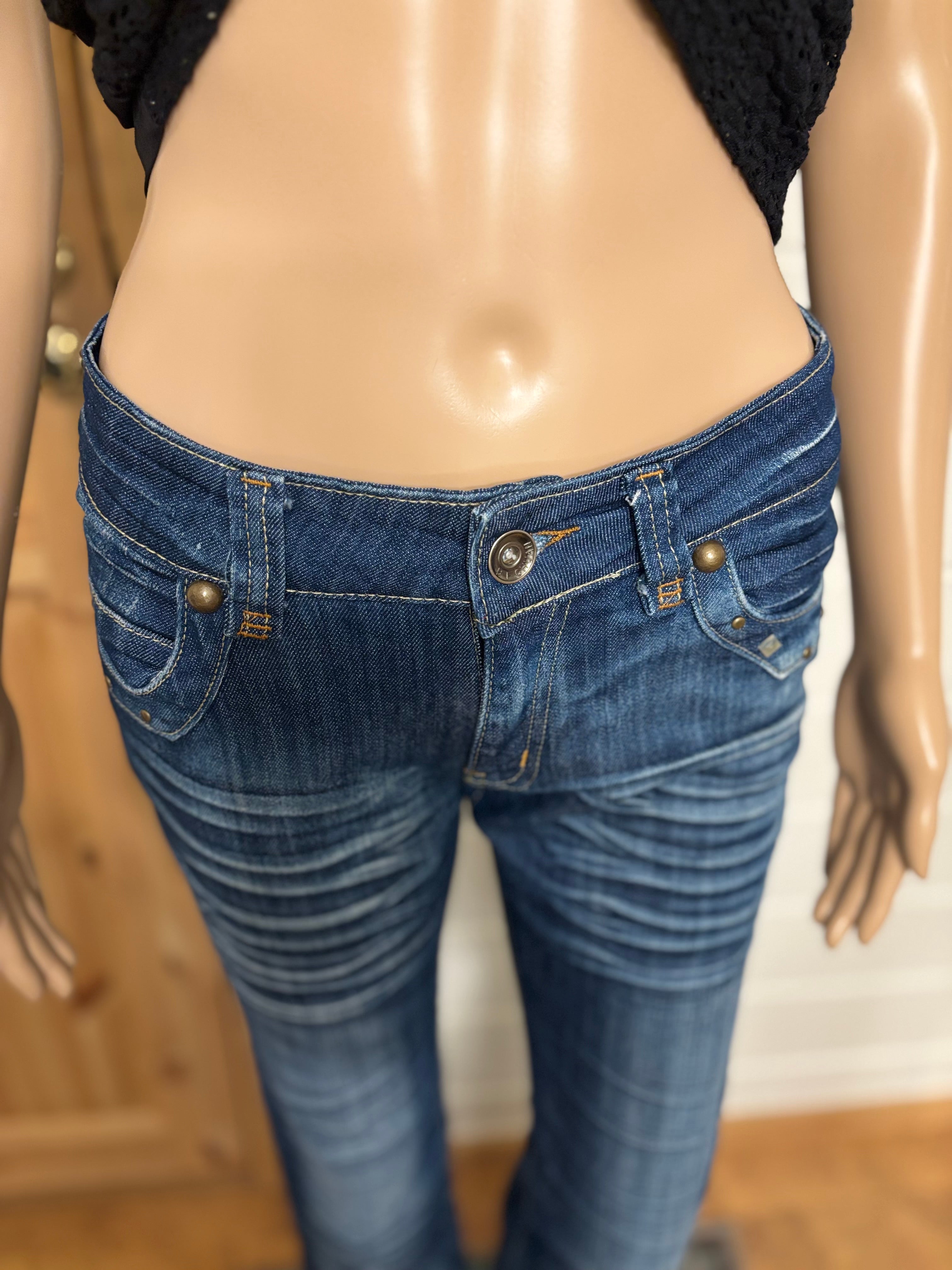 Vintage Jeans Sleng Pyntede Lommer