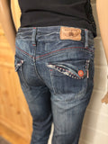 Vintage Jeans Sleng Pyntede Lommer
