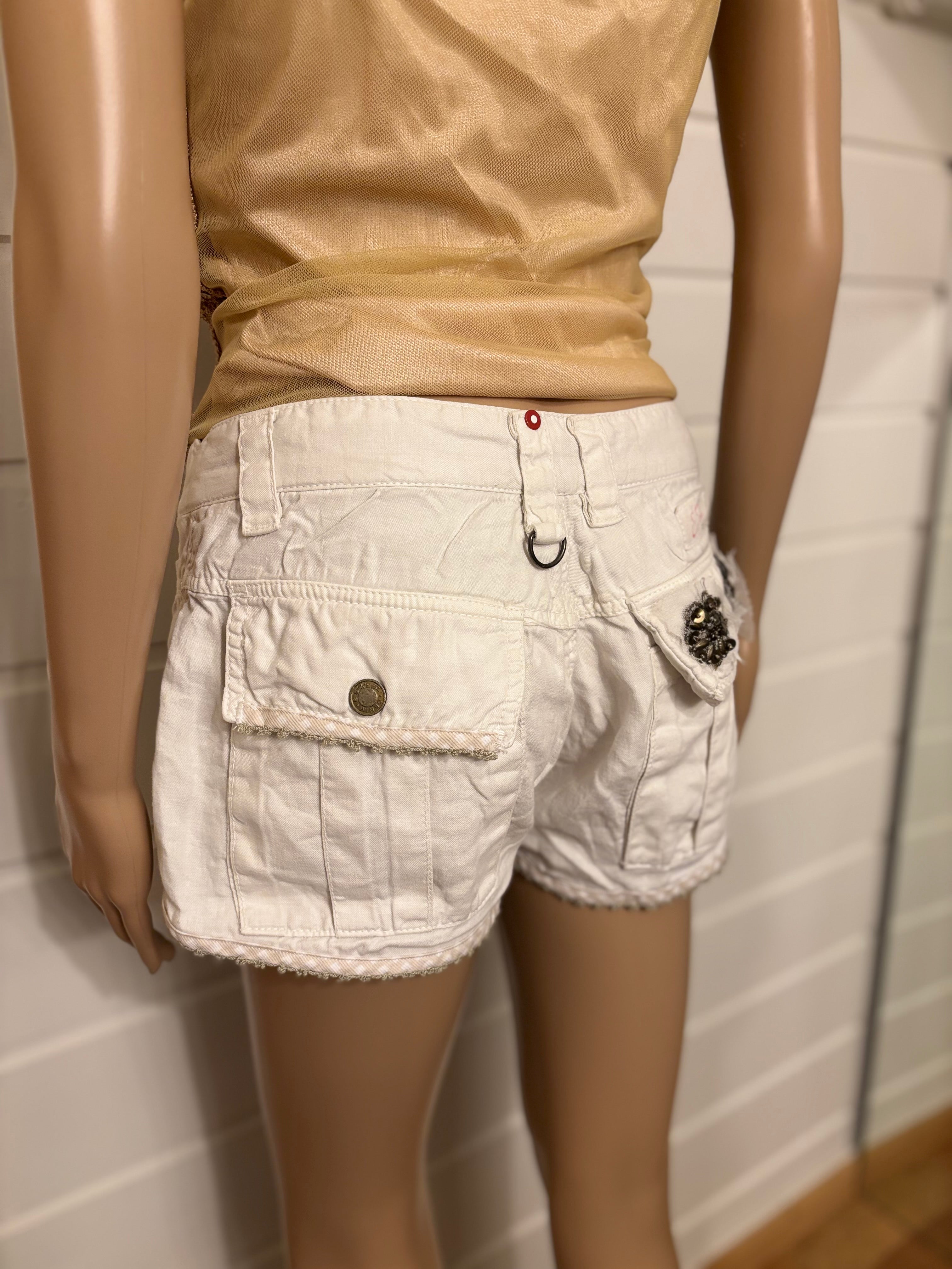 Hvit Lin Shorts