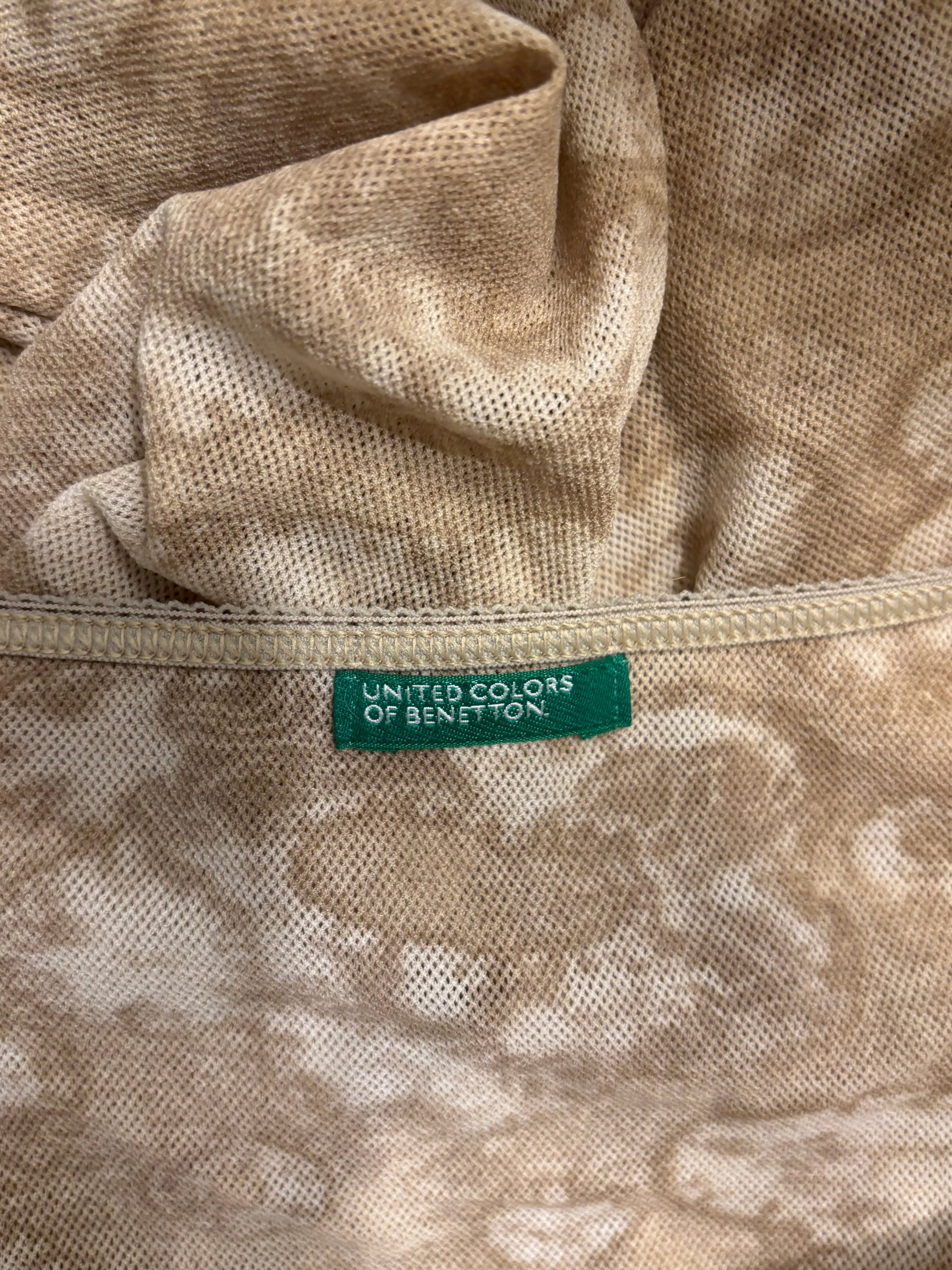 Beige Mesh Langermet Topp