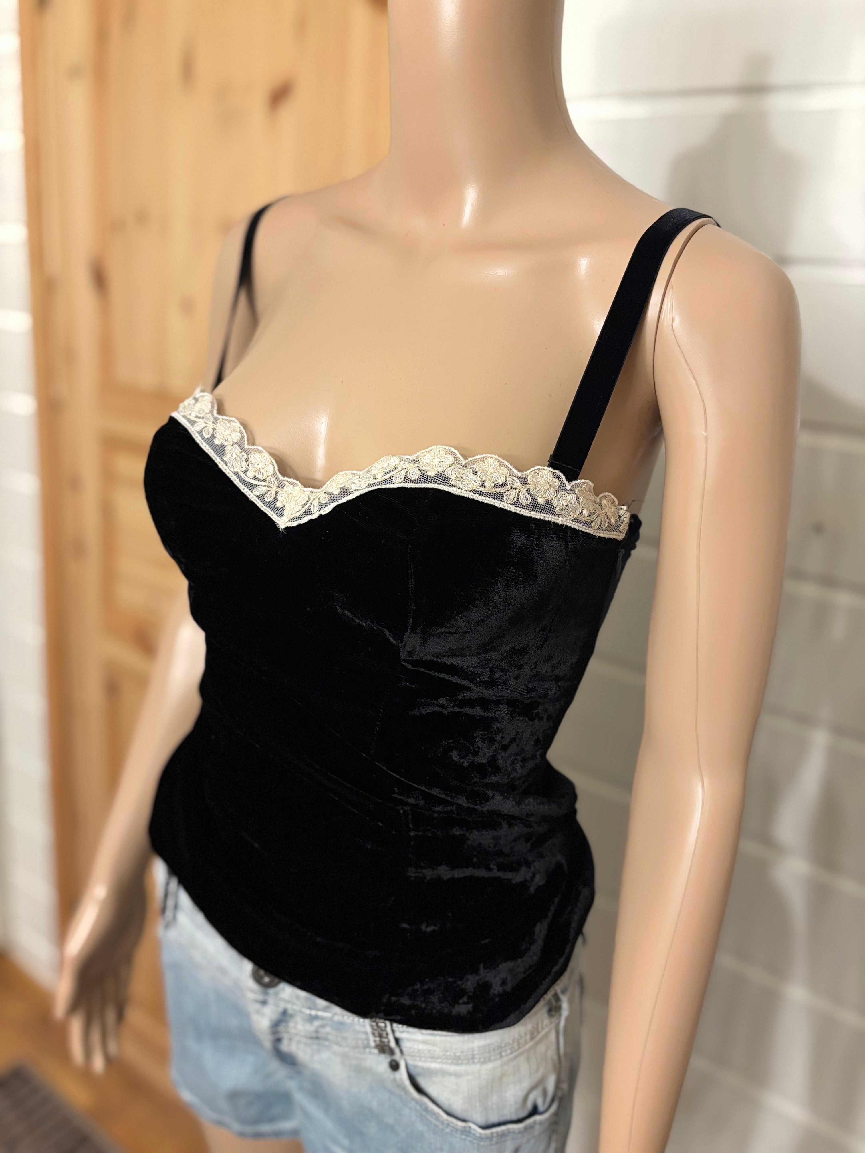 Intimissimi Svart Velvet Topp