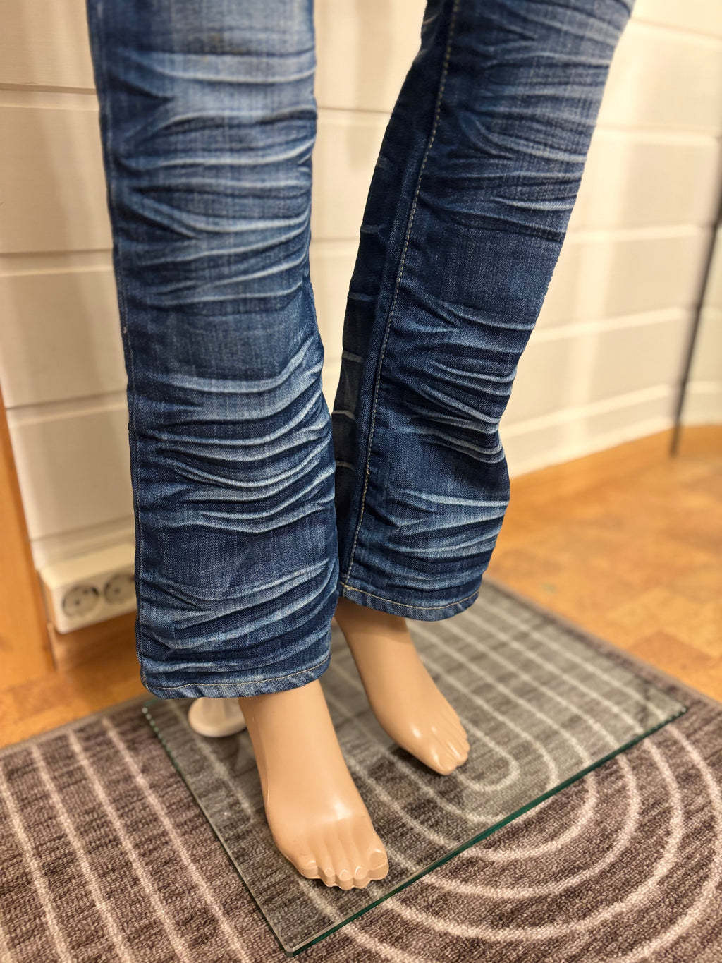 Vintage Jeans Sleng Pyntede Lommer