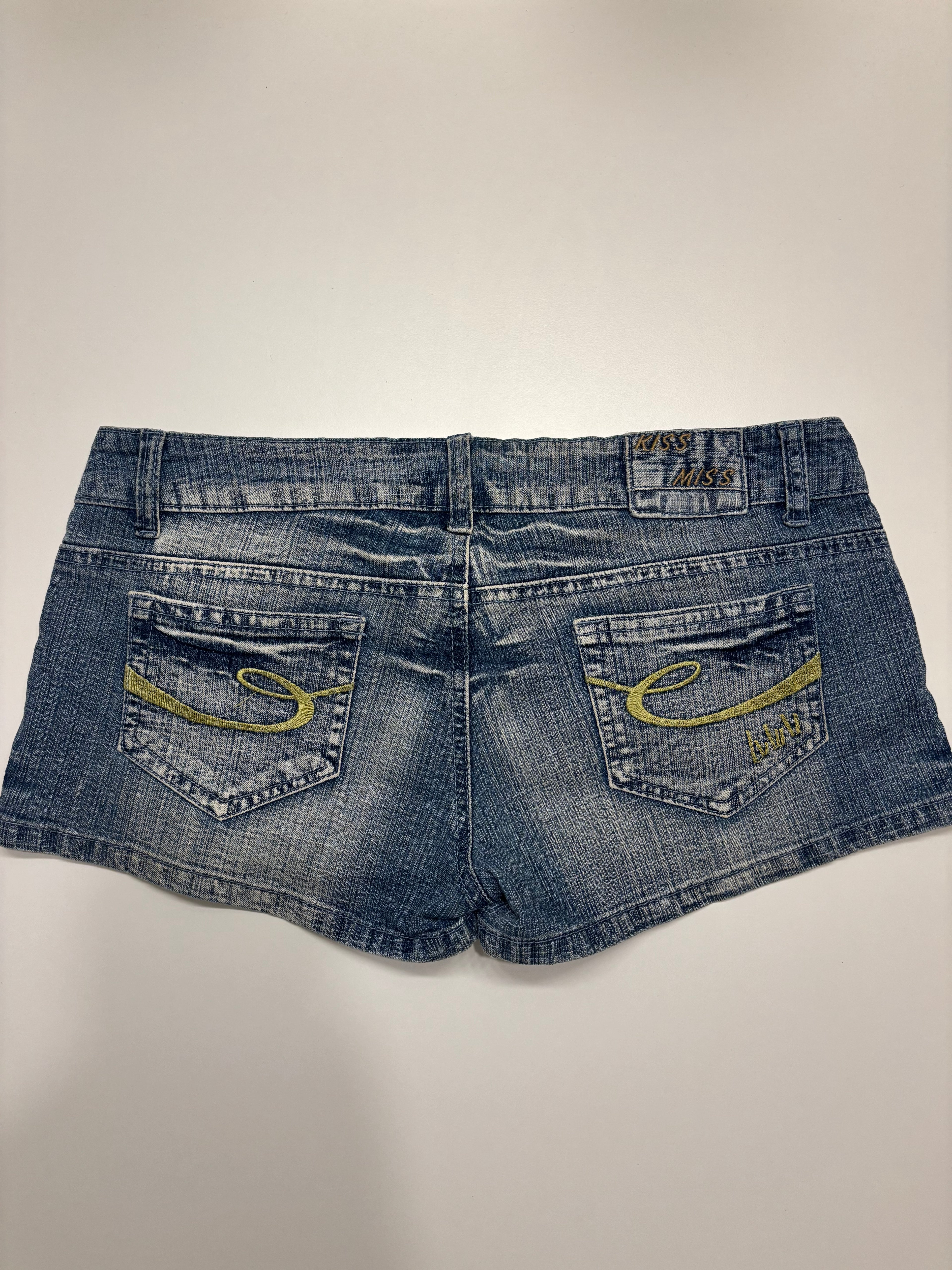 Y2K Denim Shorts Broderte Lommer