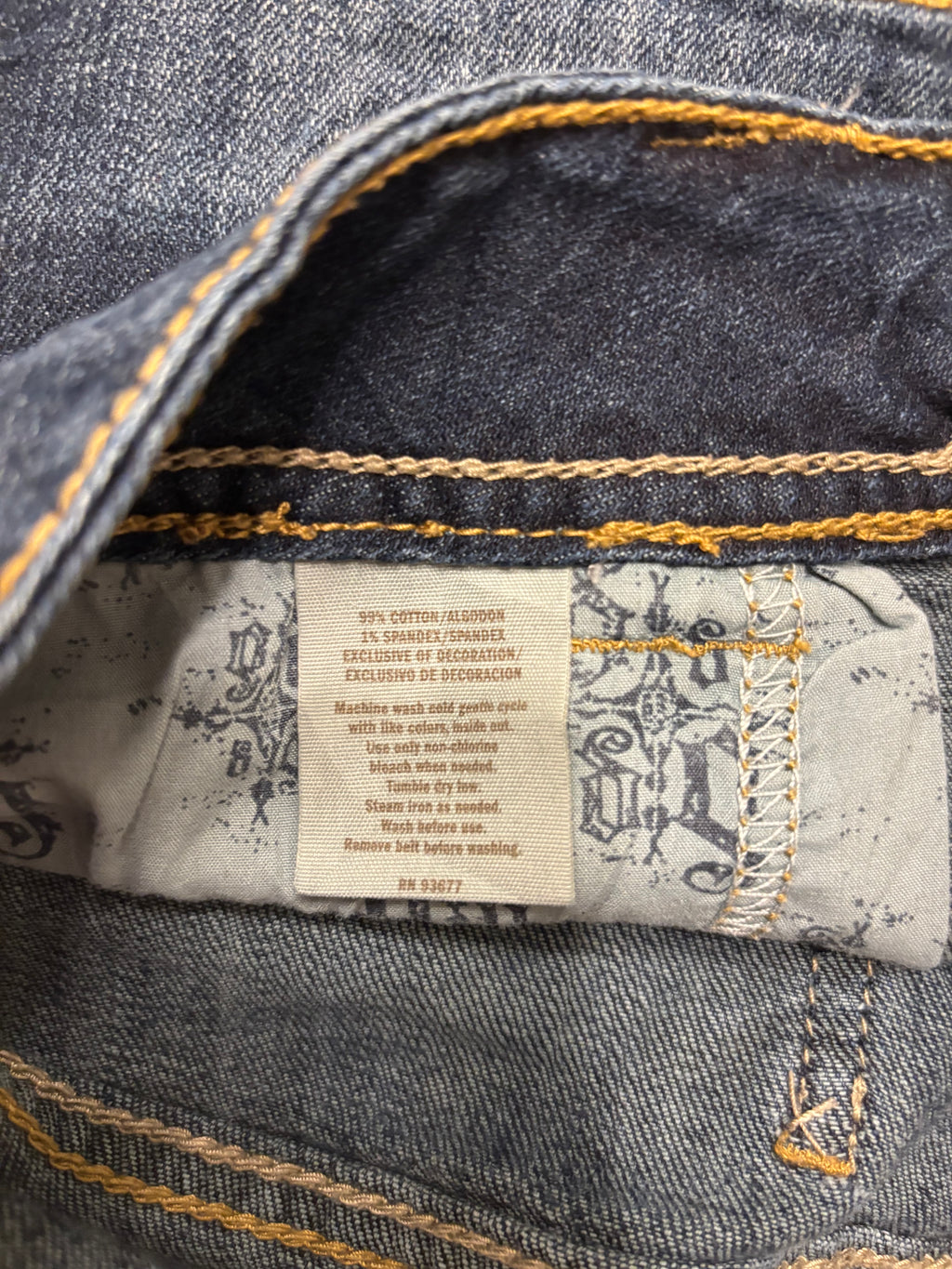 Mørkeblå Denim Shorts Broderte Lommer