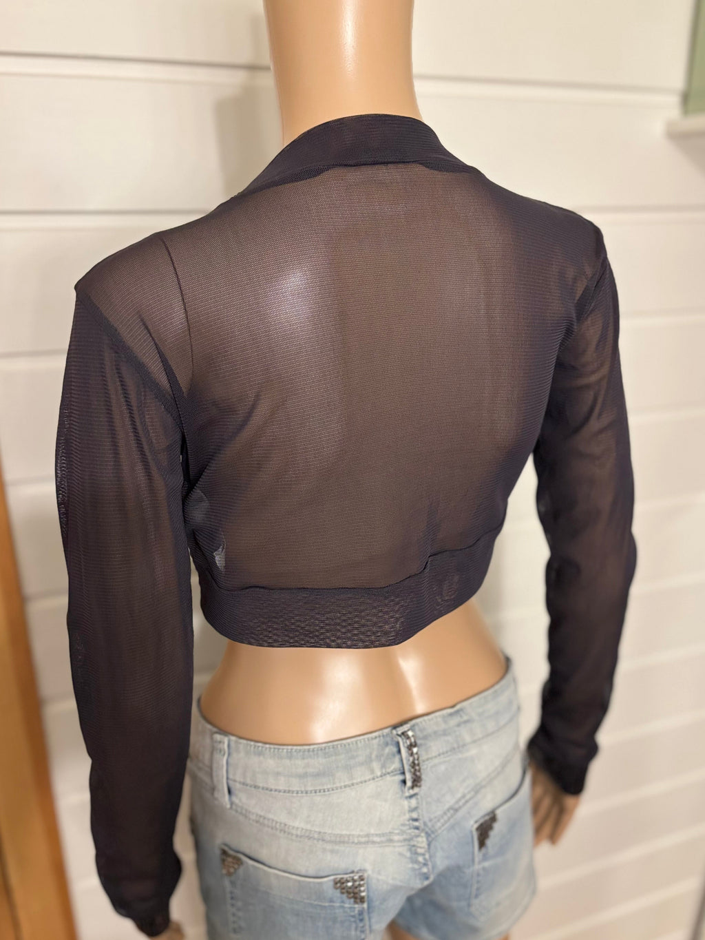 Svart Mesh Bolero Paljetter