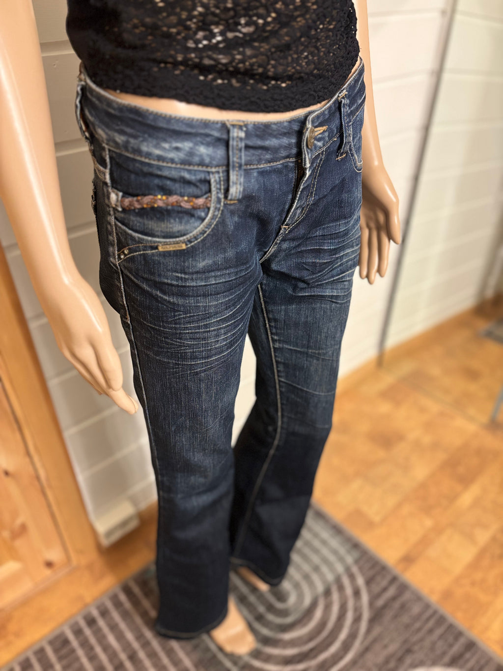 Only Vintage Jeans Sleng Borderte Lommer