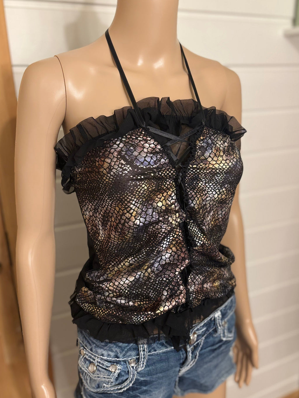 Dyre Print Mesh Topp