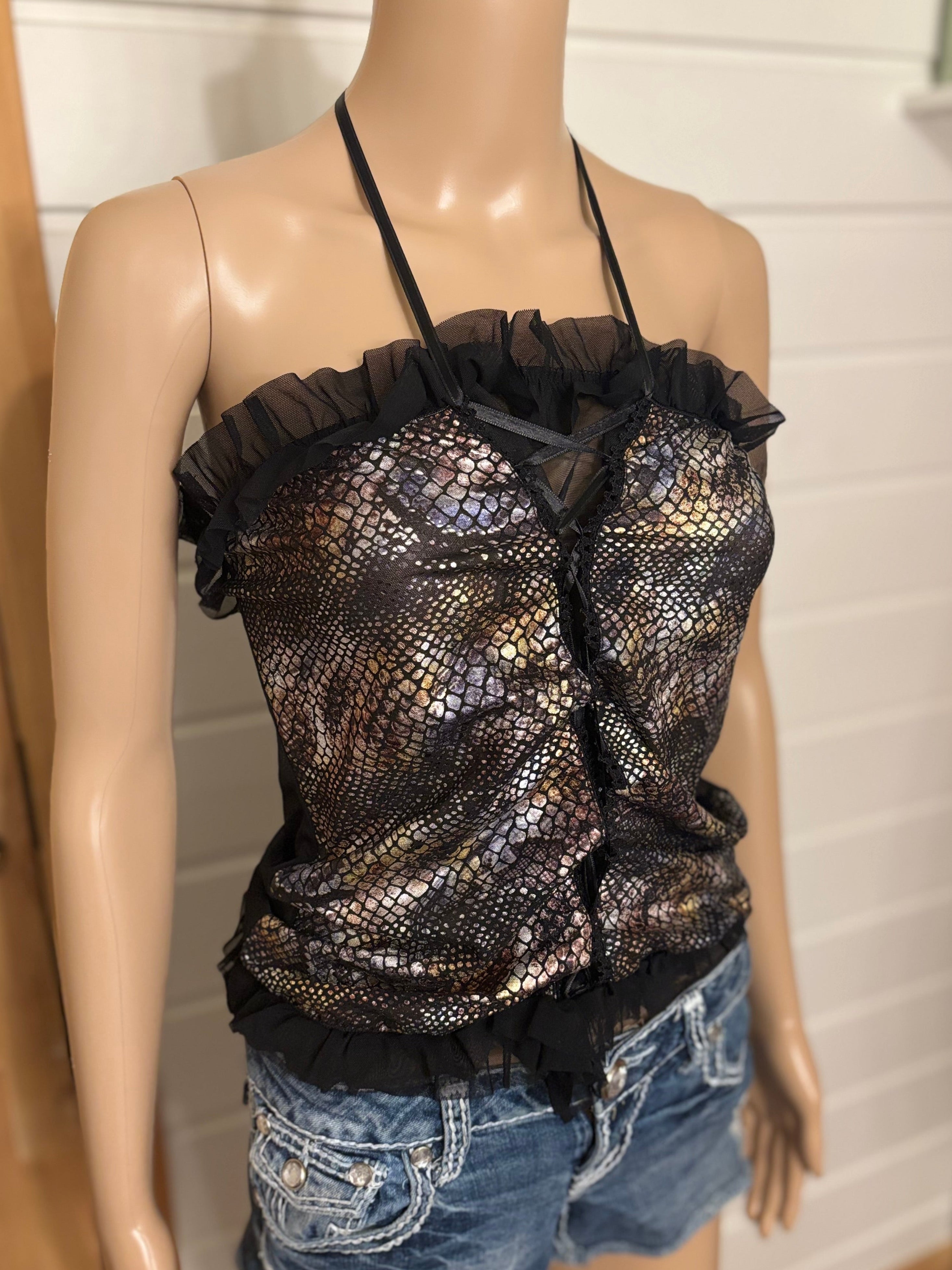 Dyre Print Mesh Topp