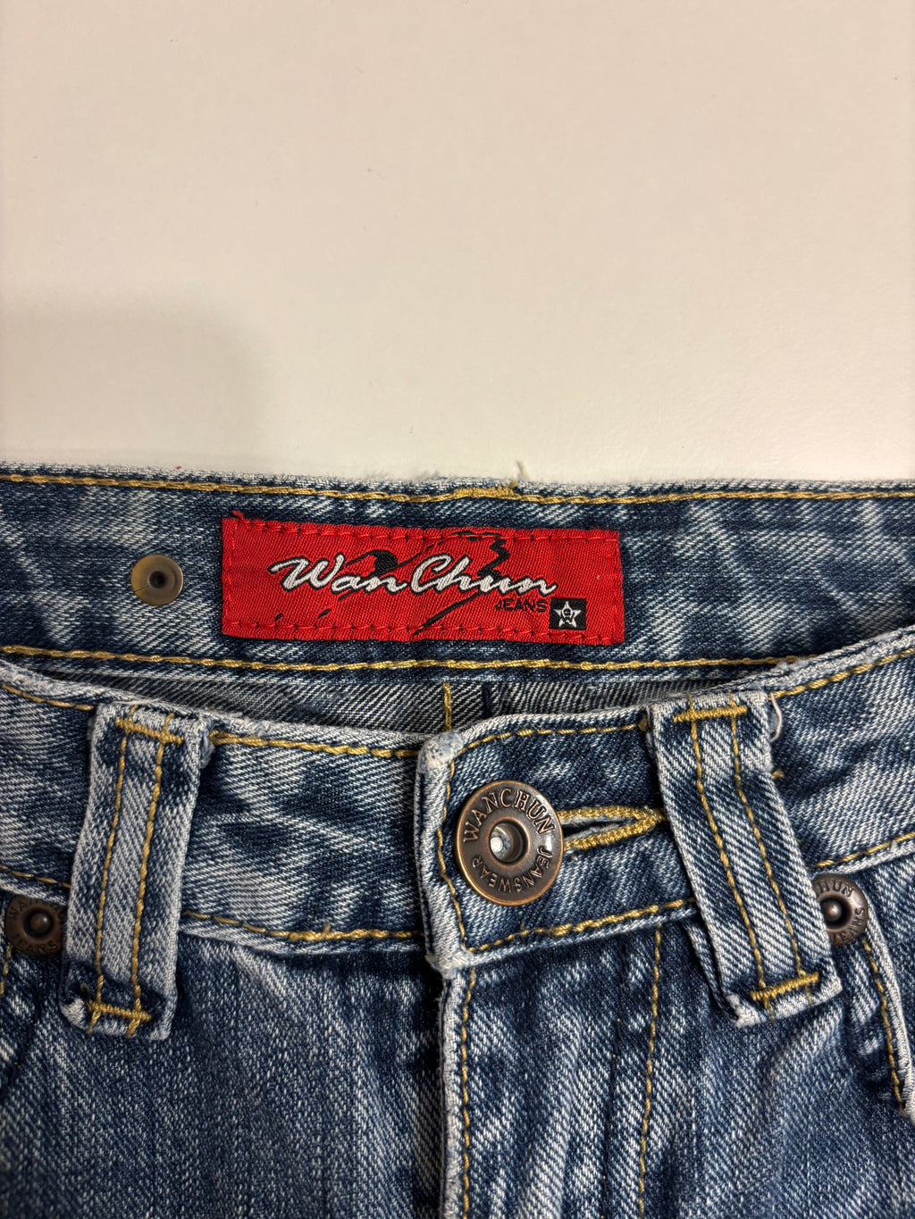 Vintage Jeans Straight Pyntede Lommer