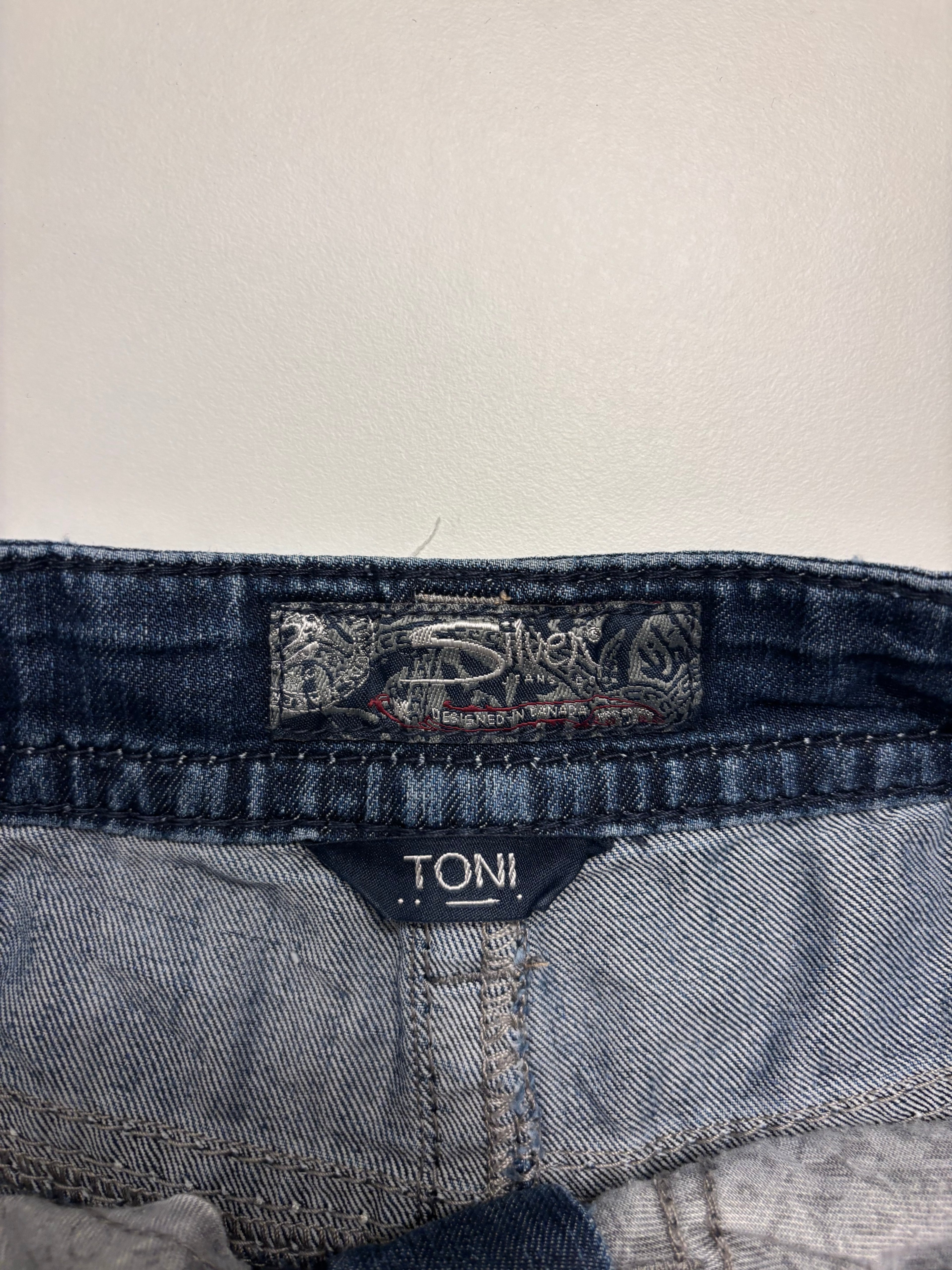 Silver Denim Shorts