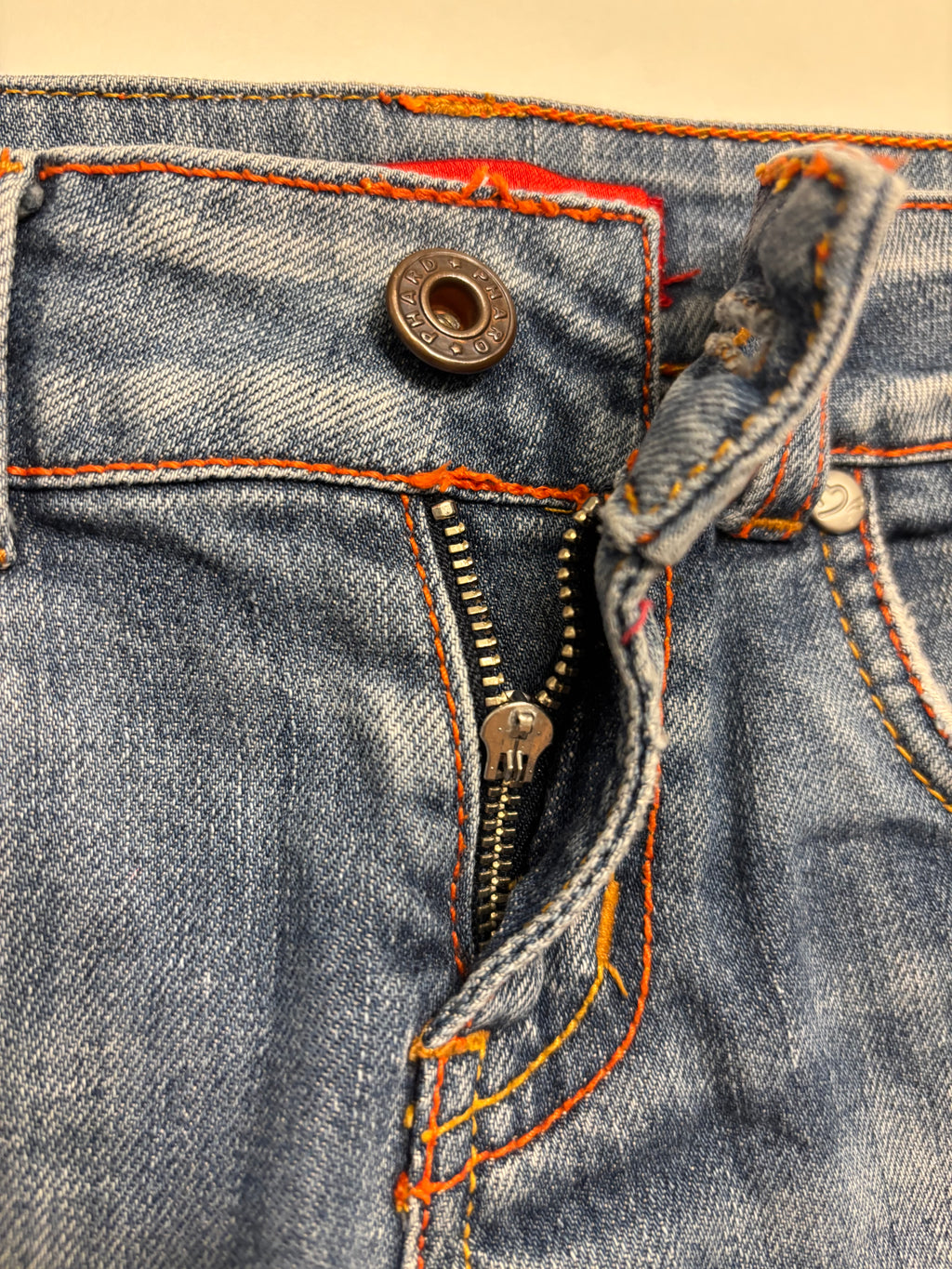Y2K Denim Shorts Broderte Lommer