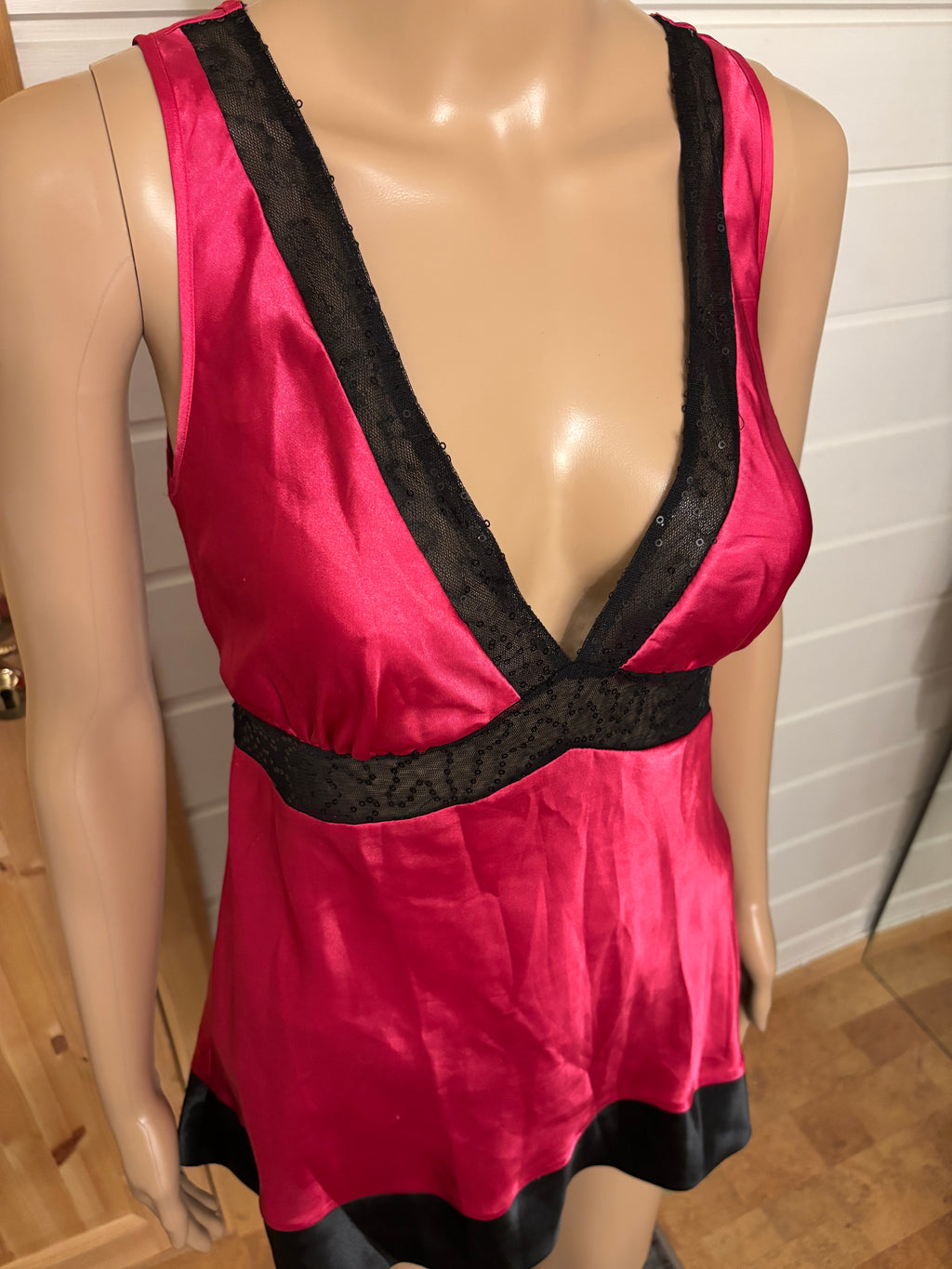 Rosa Svart Babydoll Topp