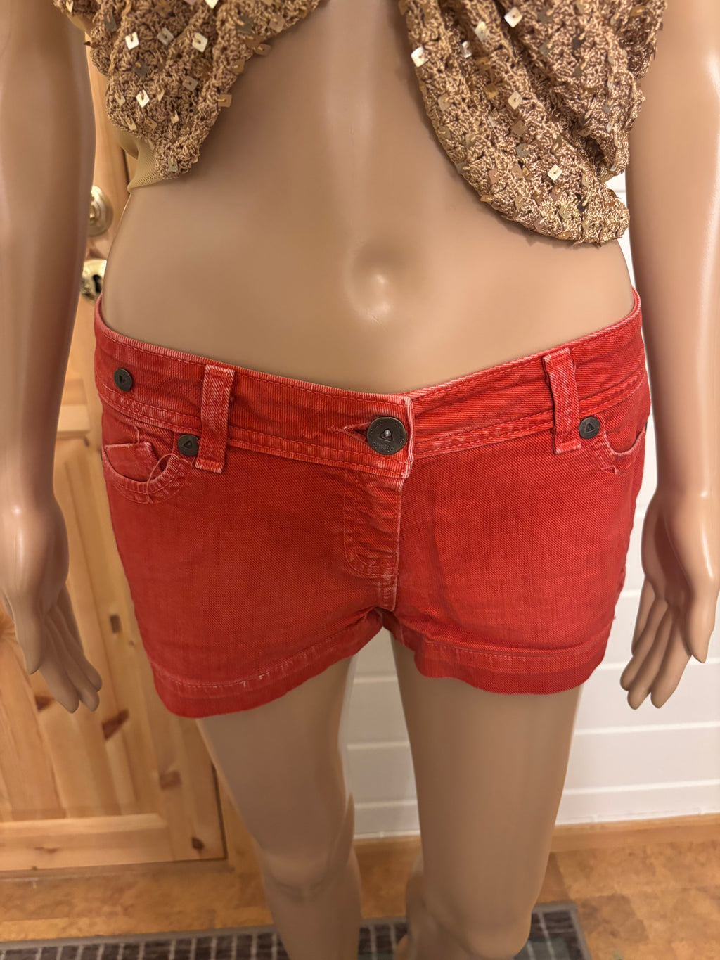 Rød Denim Shorts