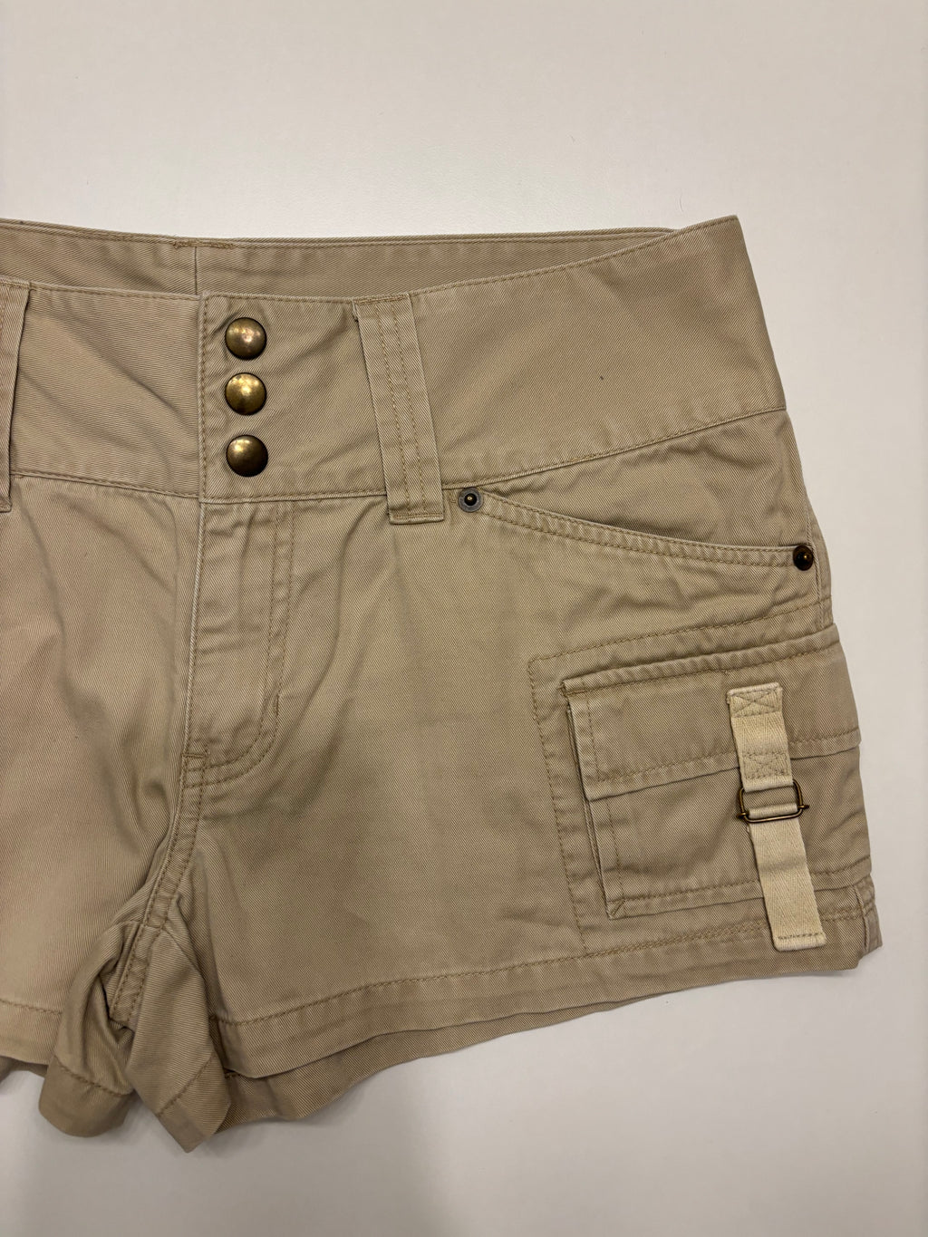 Beige Denim Shorts