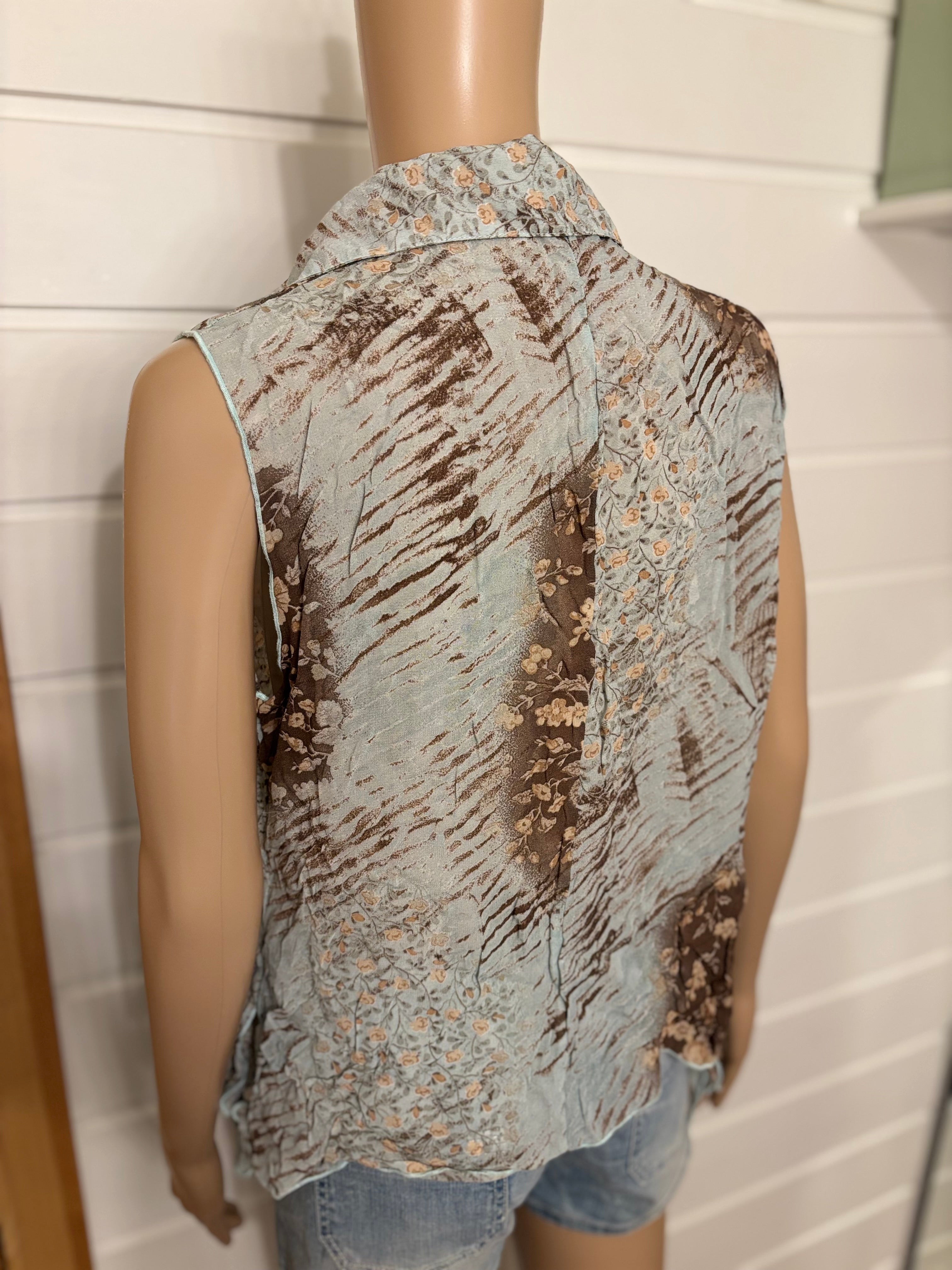 Mønstret Mesh Bluse