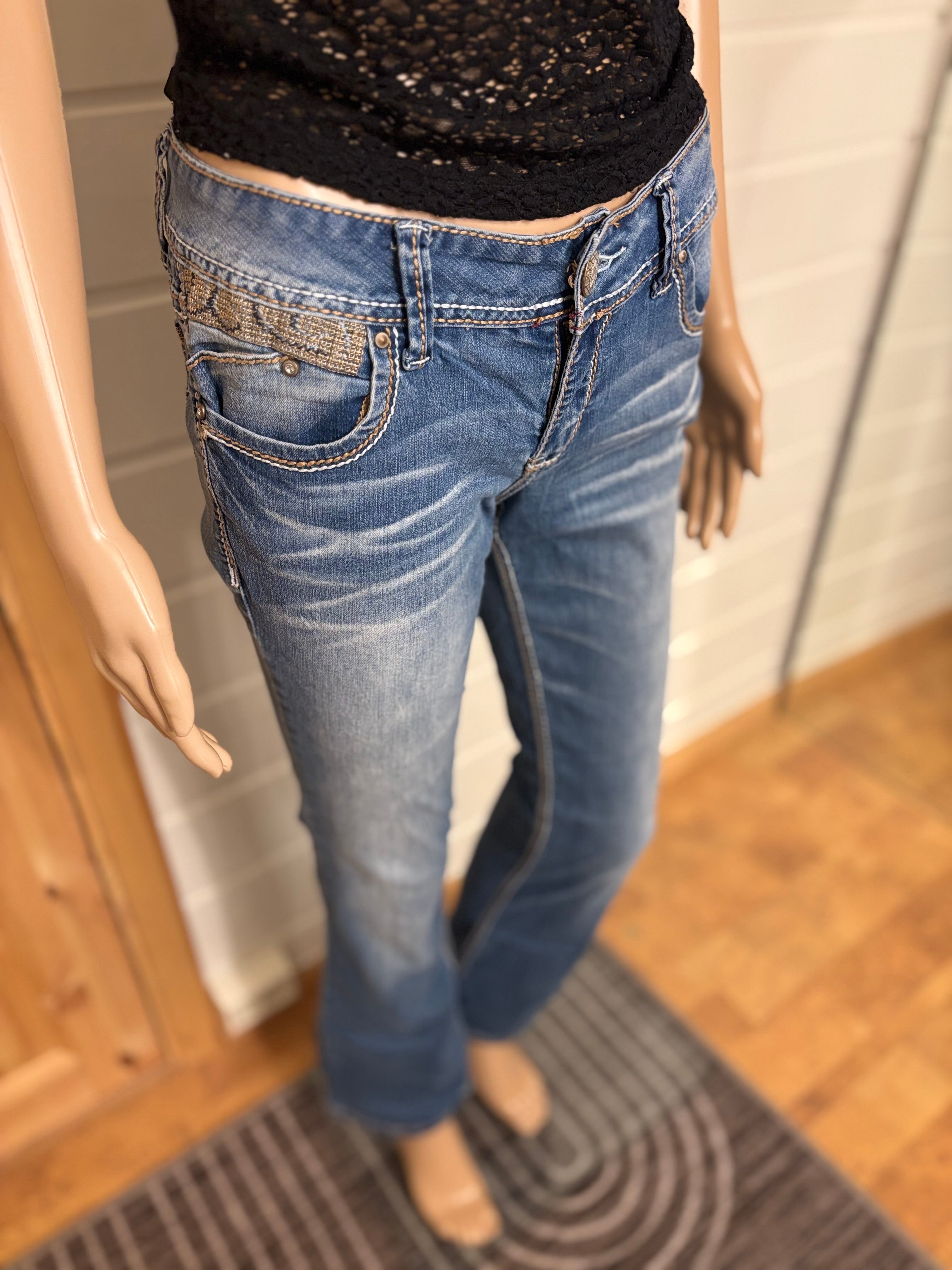 Amethyst Jeans Sleng Pyntede Lommer