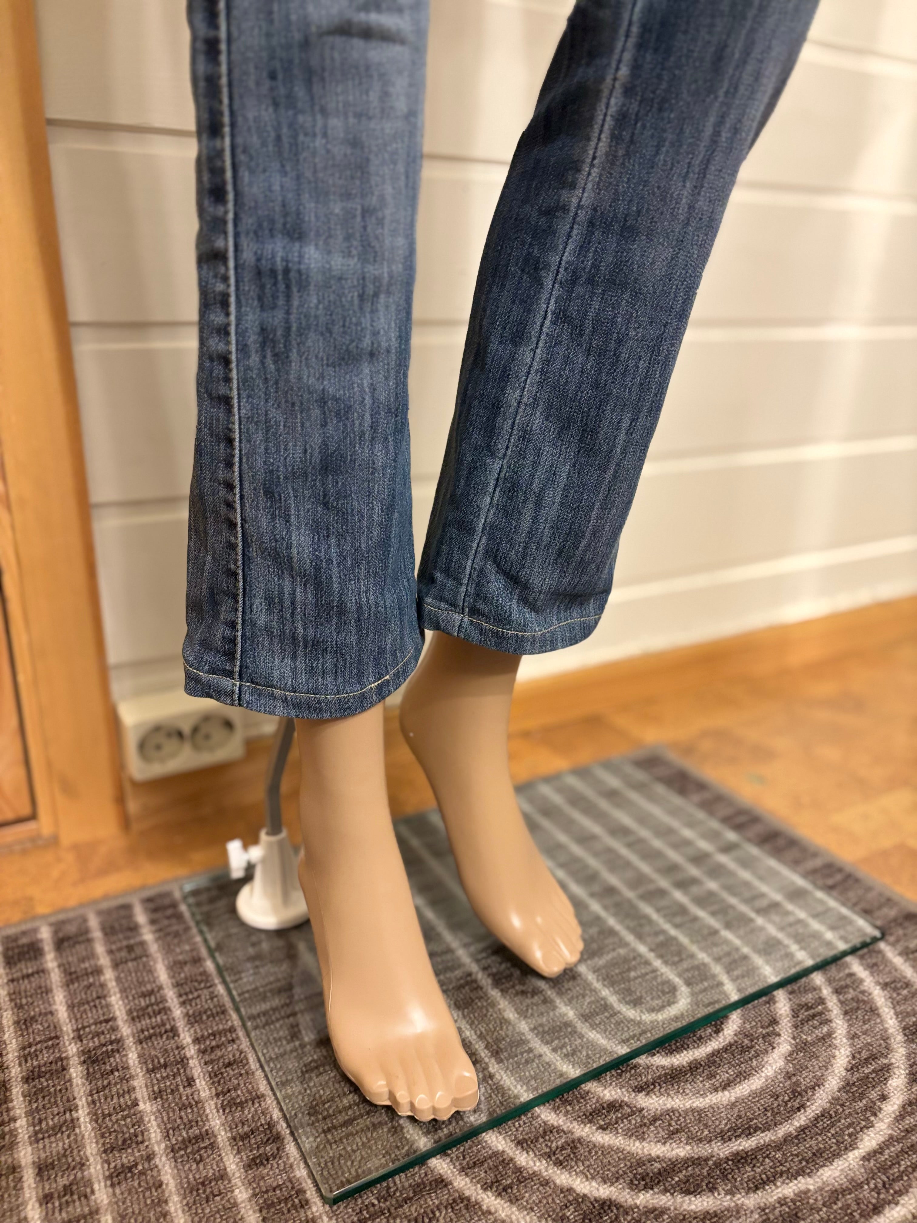 Vintage Jeans Sleng Pyntede Lommer