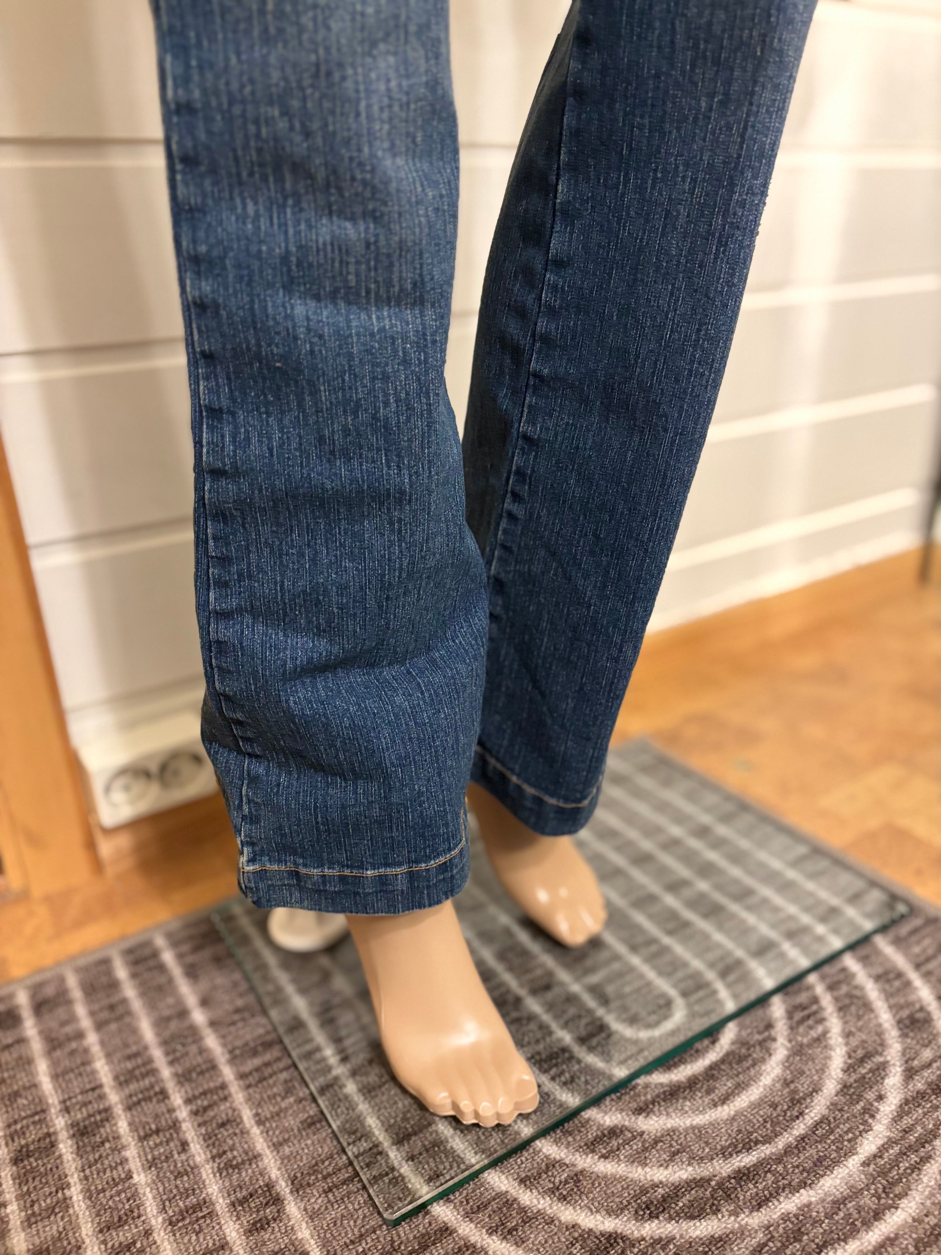 Vintage Jeans Sleng Broderte Lommer