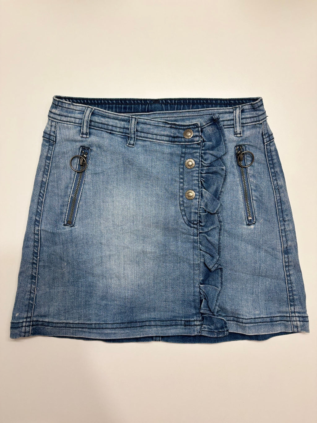 Lyseblå Denim Mini Skjørt