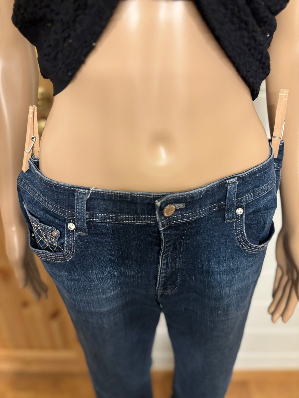 Vintage Jeans Bootcut Pyntede Lommer