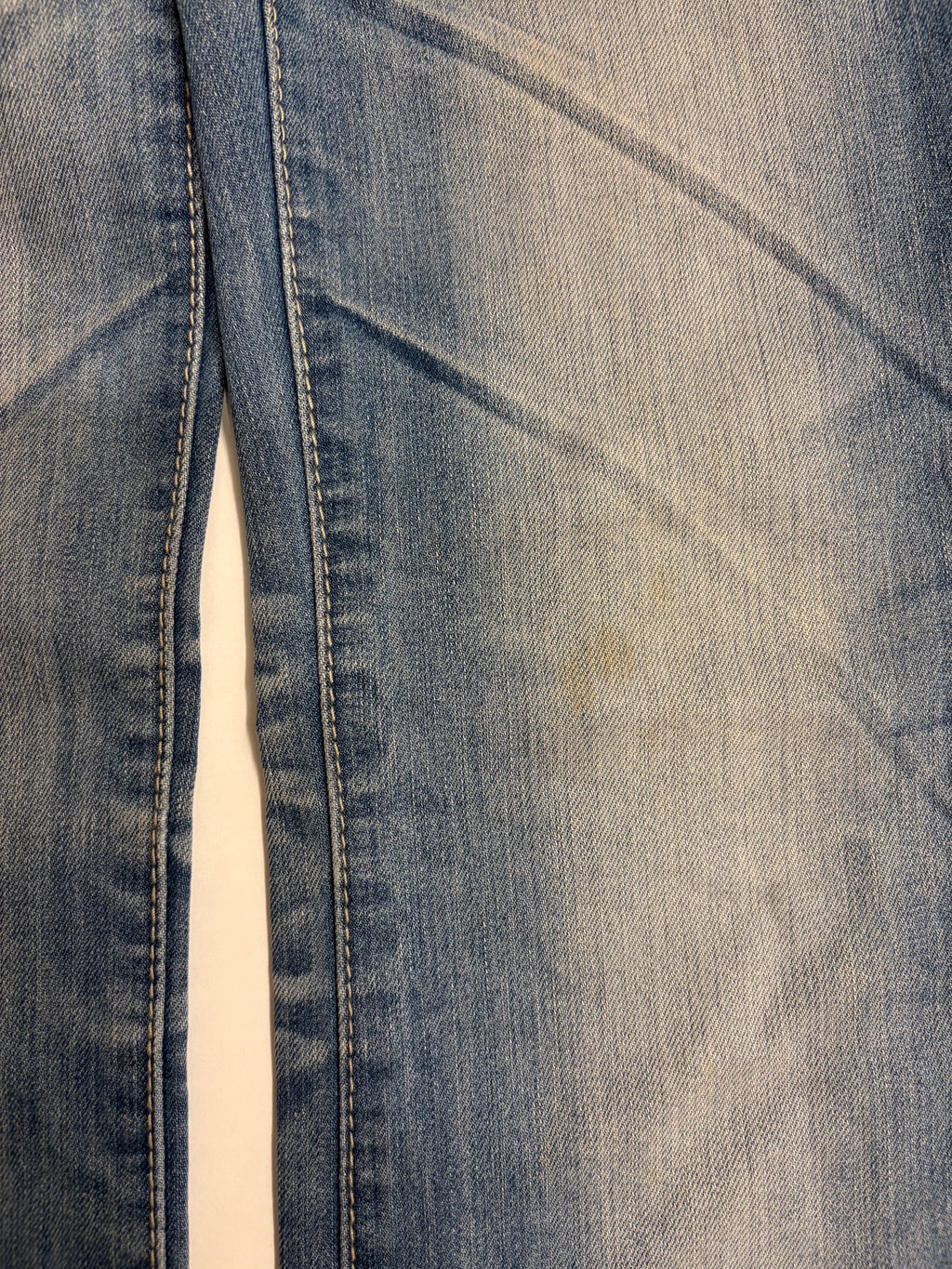 Vintage Jeans Hvit Broderte Lommer