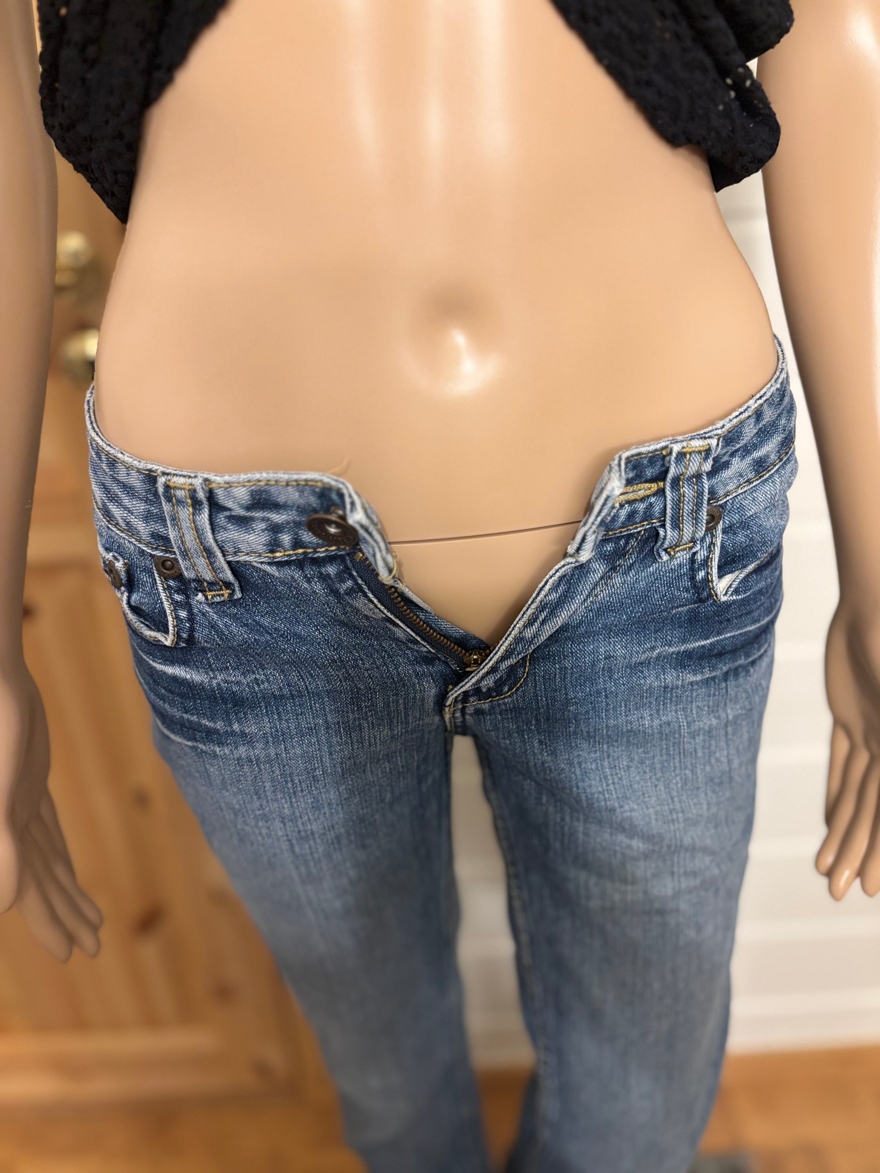 Vintage Jeans Straight Pyntede Lommer