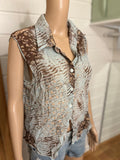 Mønstret Mesh Bluse