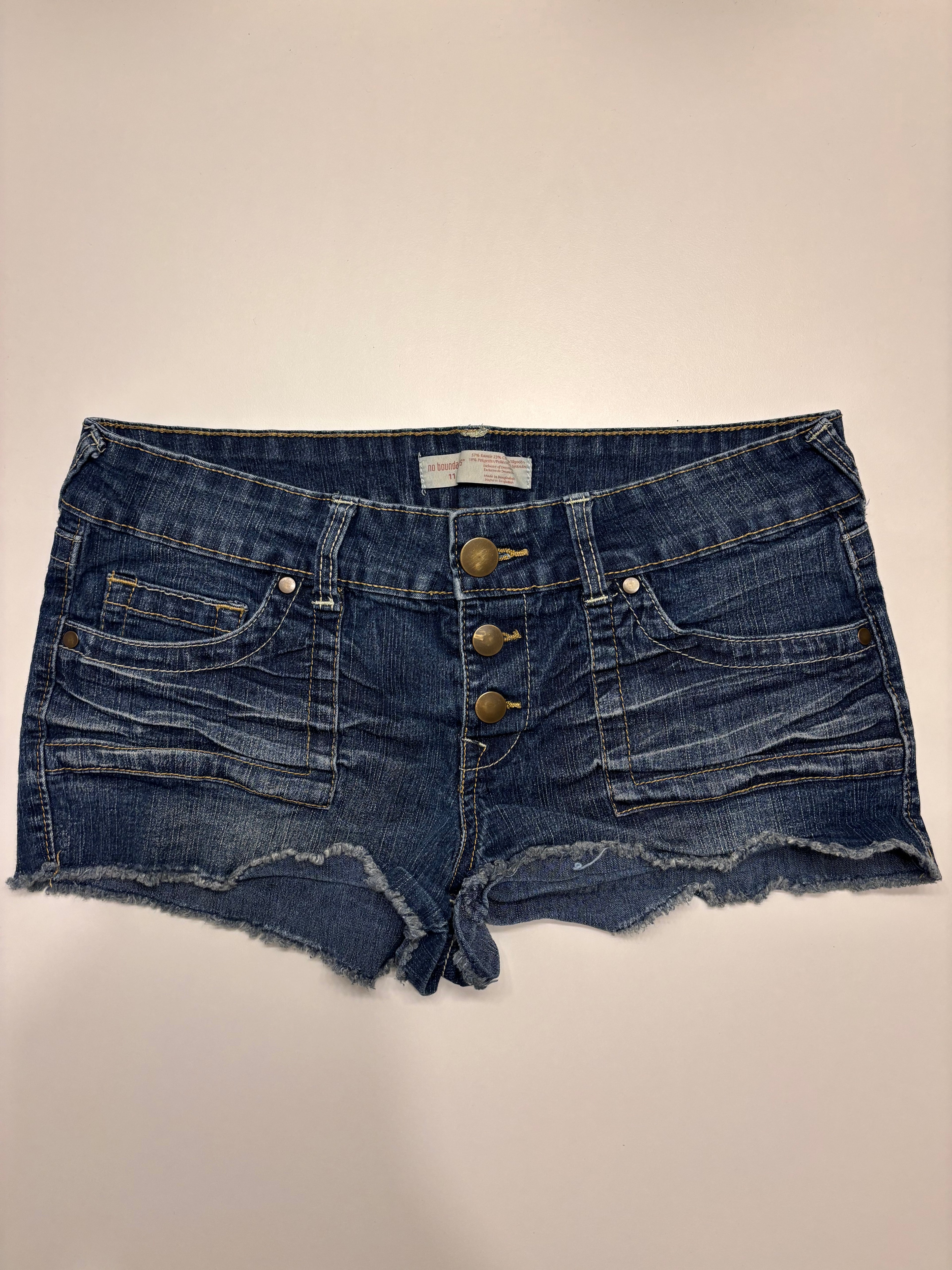 Y2K Denim Shorts Broderte Lommer
